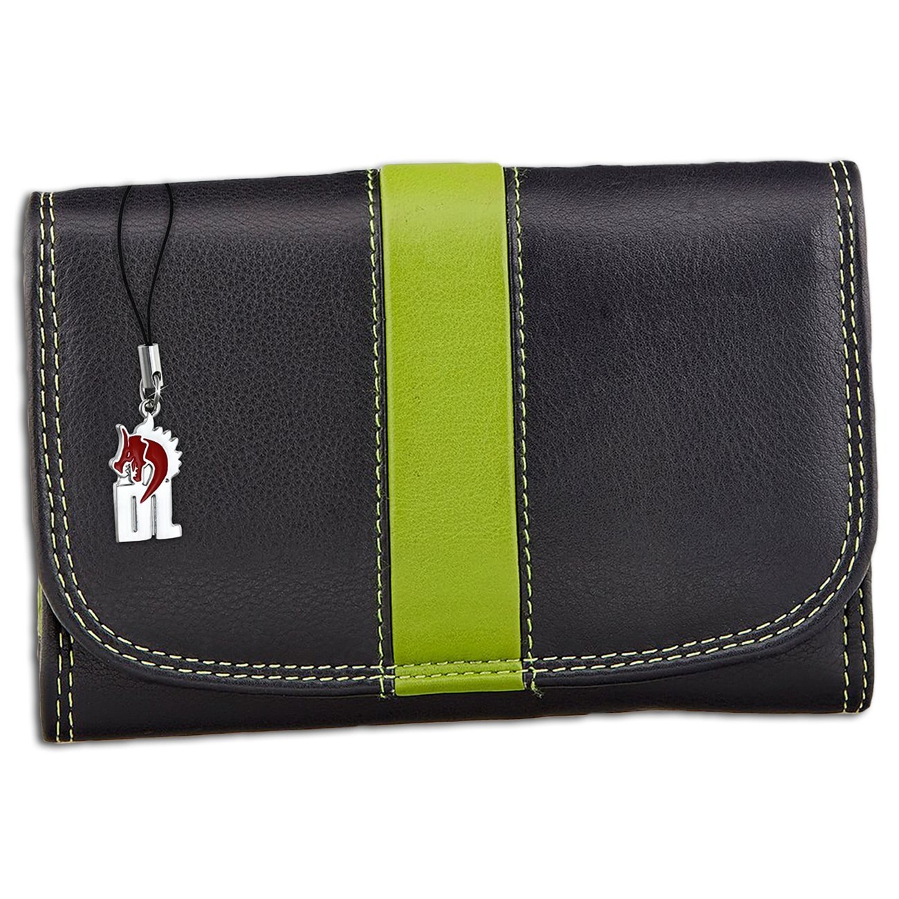 DrachenLeder Damen Echtleder schwarz grün Frauen Portemonnaie OPR709G