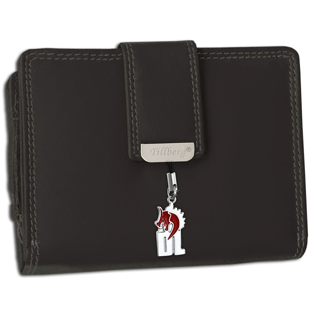 DrachenLeder Geldbörse schwarz Echtleder Portemonnaie RFID Schutz Damen OPR715S