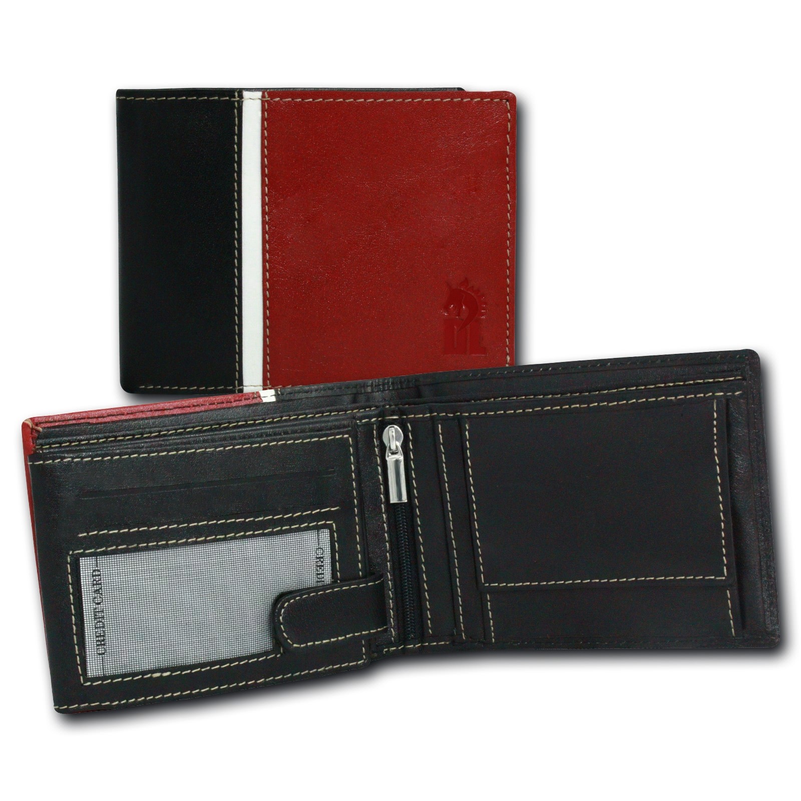 DrachenLeder schwarz Echtleder Portemonnaie Brieftasche Herren OPT041R