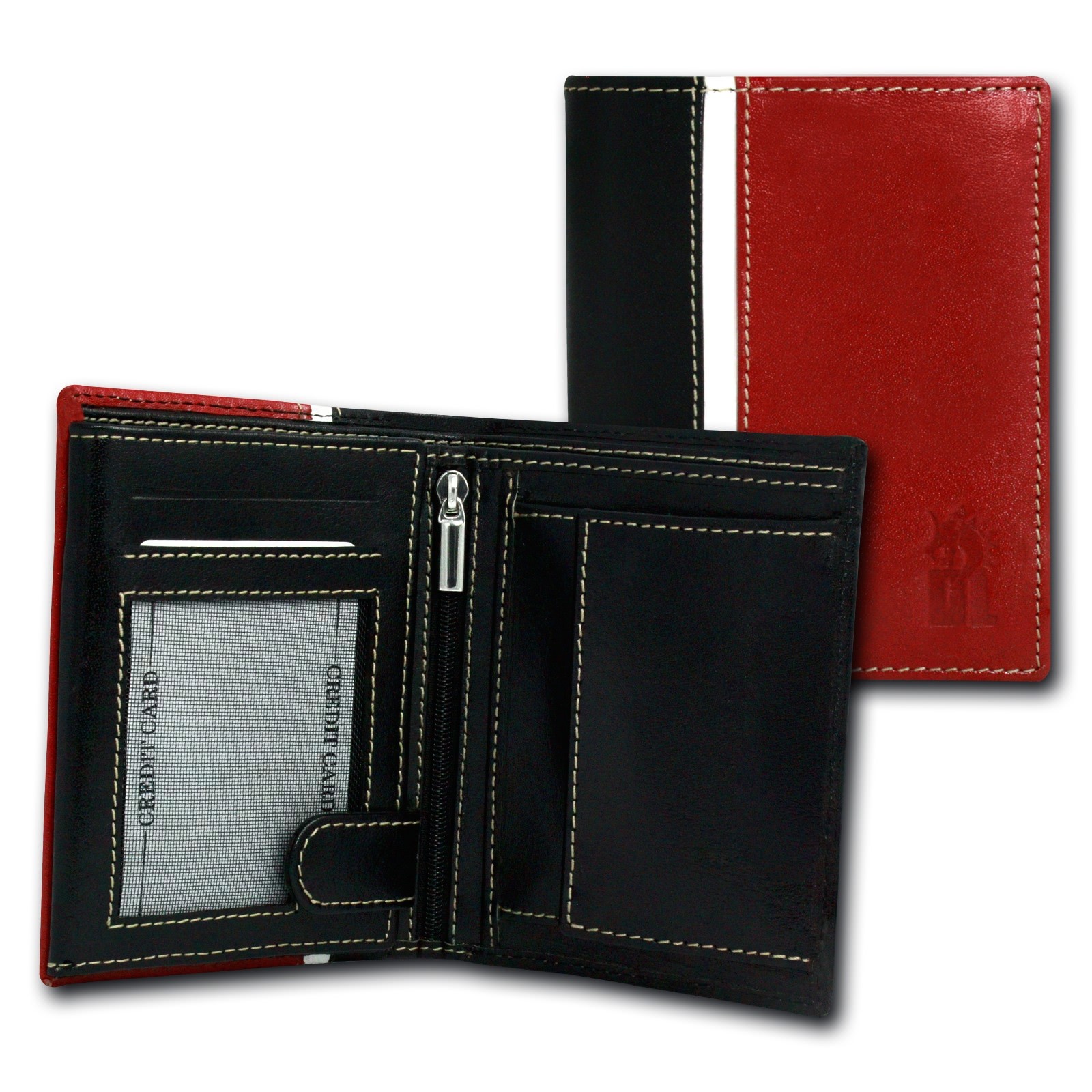 DrachenLeder schwarz Echtleder Portemonnaie Brieftasche Herren OPT042R