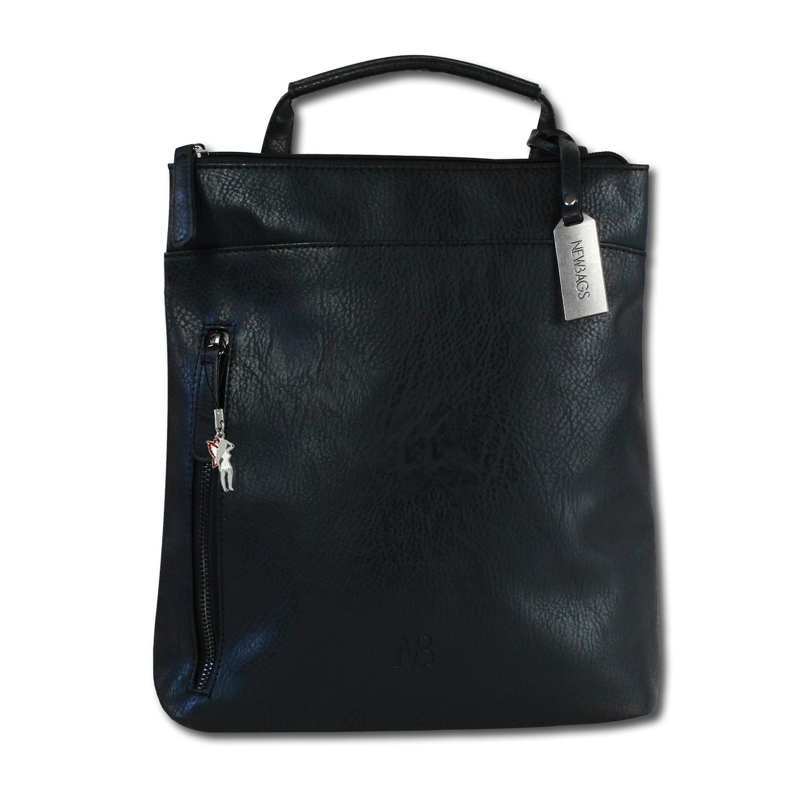 New Bags Rucksack PU schwarz Damen Rucksacktasche ORD120S