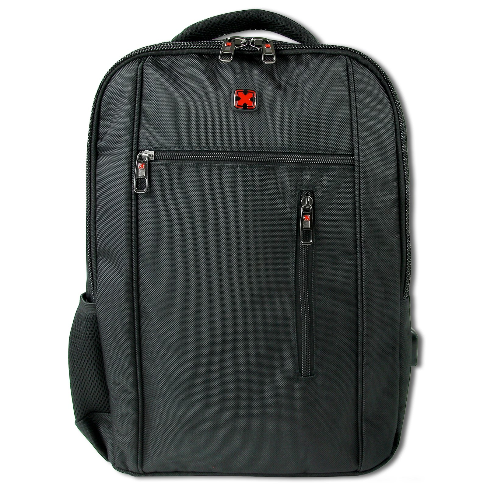 Travel N Meet Laptoprucksack, Rucksack schwarz Herren mit USB Ladekabel ORD4221S