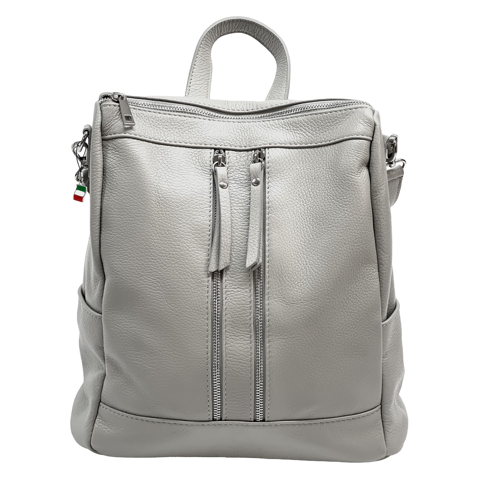 Florence Rucksack Damen Echtleder Cityrucksack hellgrau ORF100K