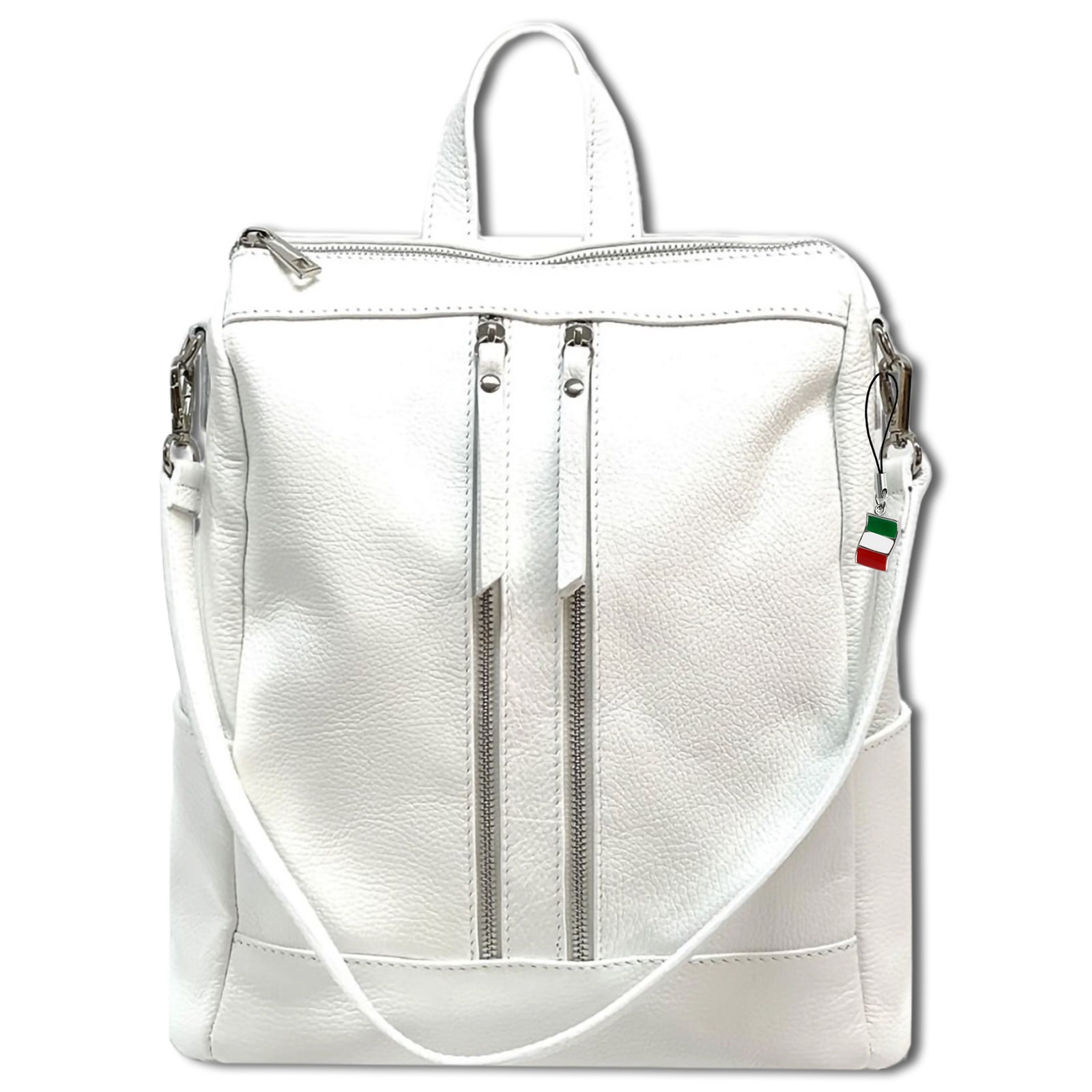 Florence Rucksack Damen Echtleder Cityrucksack weiß ORF100W