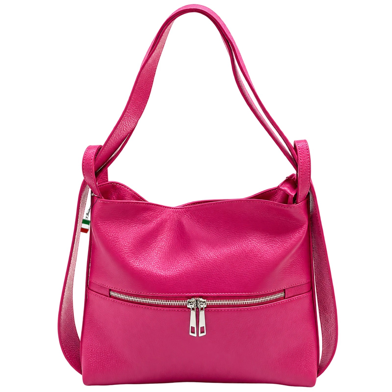 Florence wandelbarer Rucksack Damen Echtleder Tasche fuchsia ORF106P4