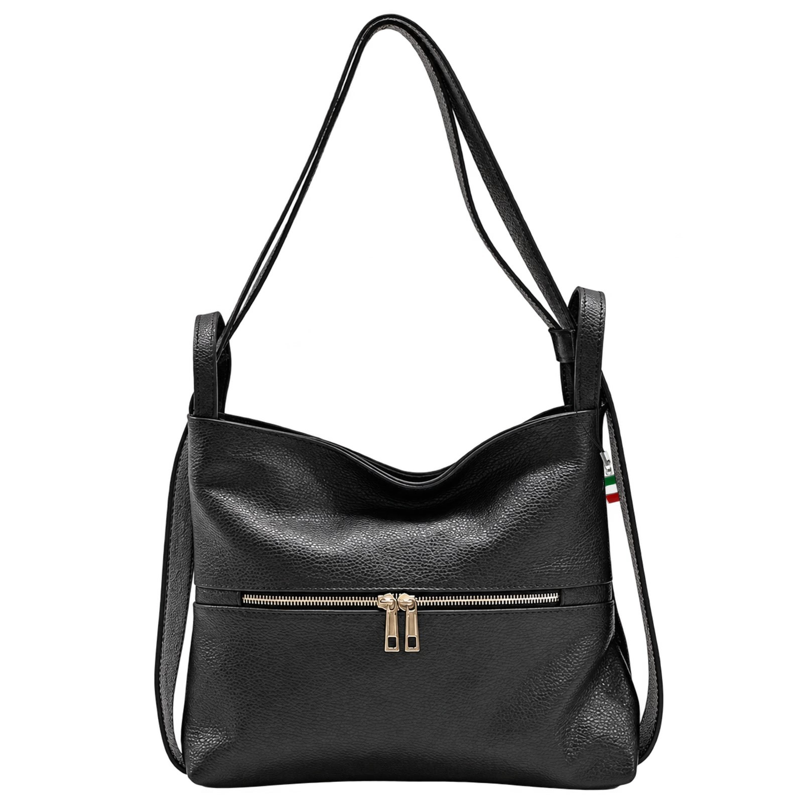 Florence wandelbarer Rucksack Damen Echtleder Tasche schwarz ORF106S1
