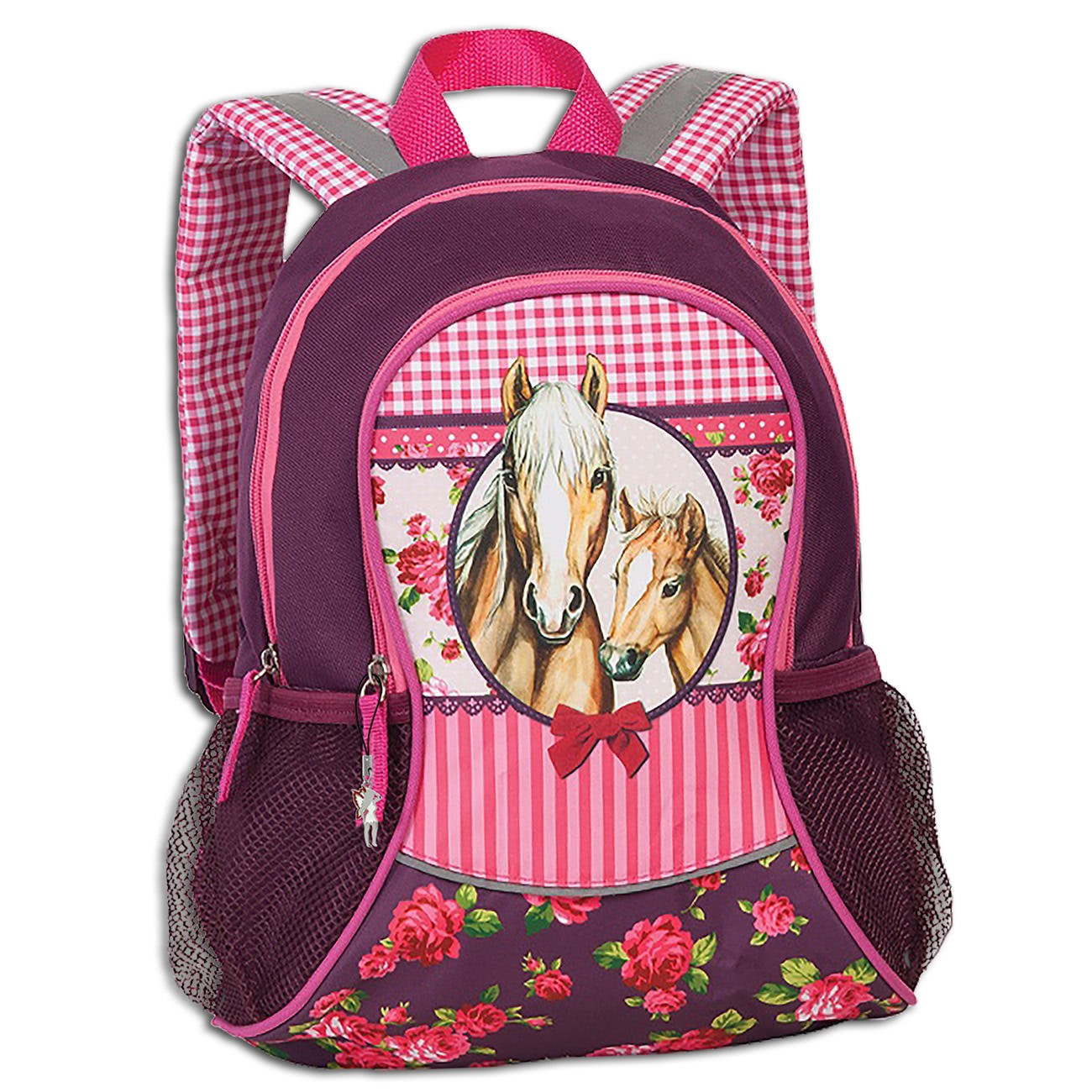 Fabrizio Kindergartenrucksack Mädchen mit Pferdemotiv,Fohlen lila Blumen ORI212V