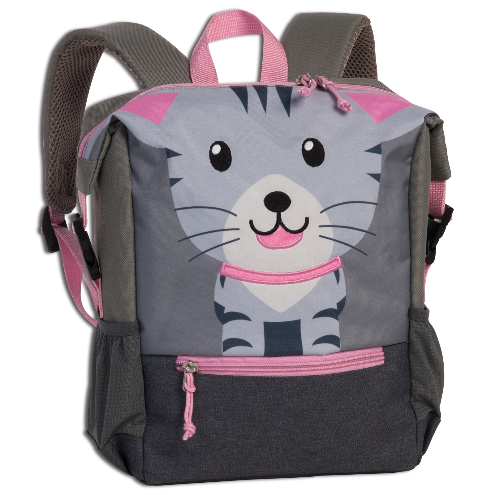 Fabrizio Go Green Kinderrucksack Katze Polyester, recycelt grau ORI220K