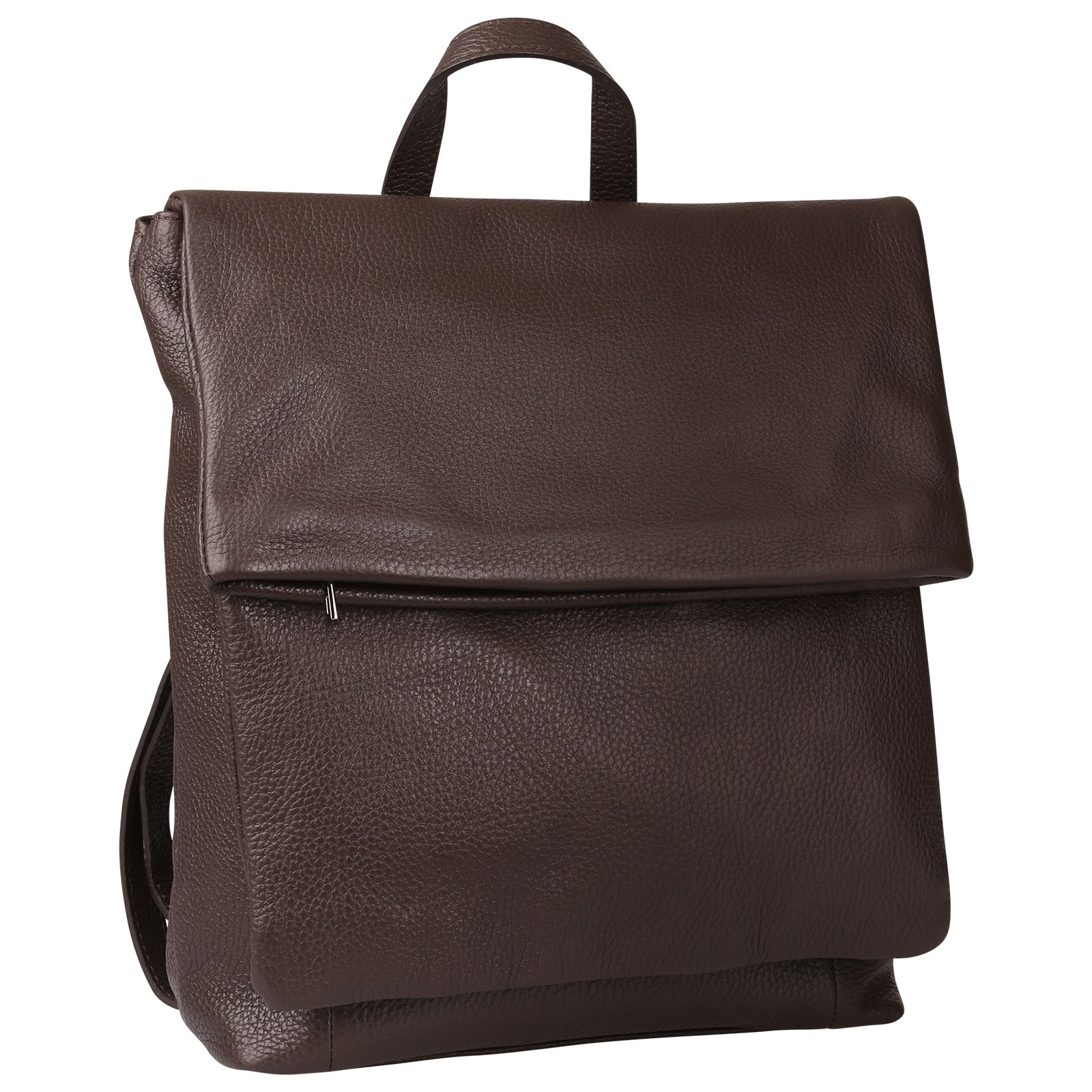 Toscanto Damen Cityrucksack Leder Rucksack dunkelbraun ORT102RN6