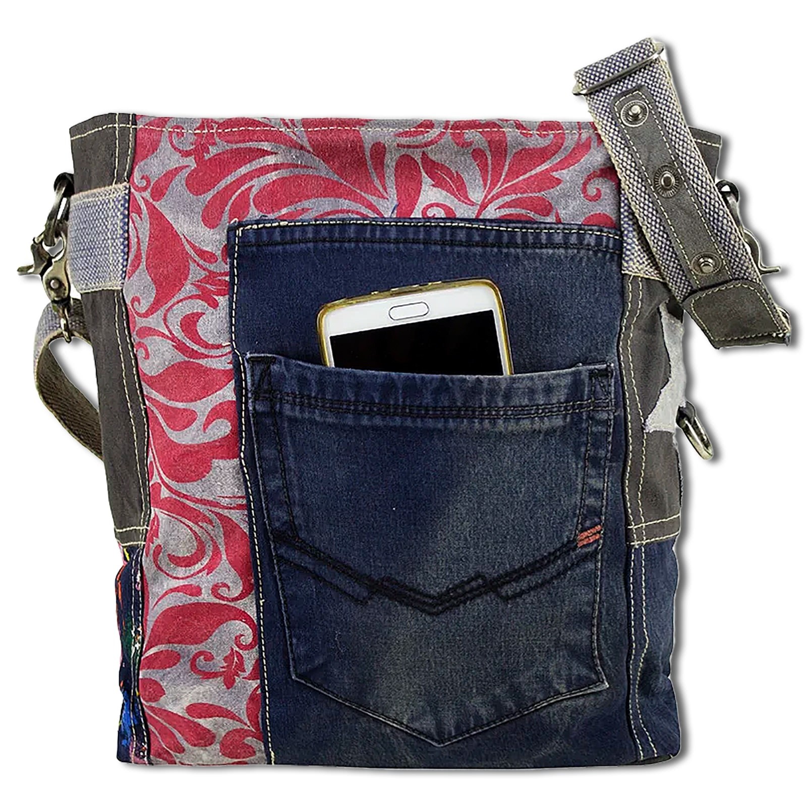 Sunsa Vintage Upcycle Canvas Jeans bunt OTA200F