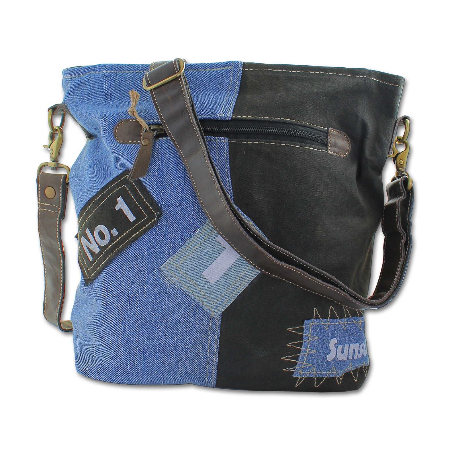 Sunsa Damen Canvas Jeans blau Tasche OTA209B