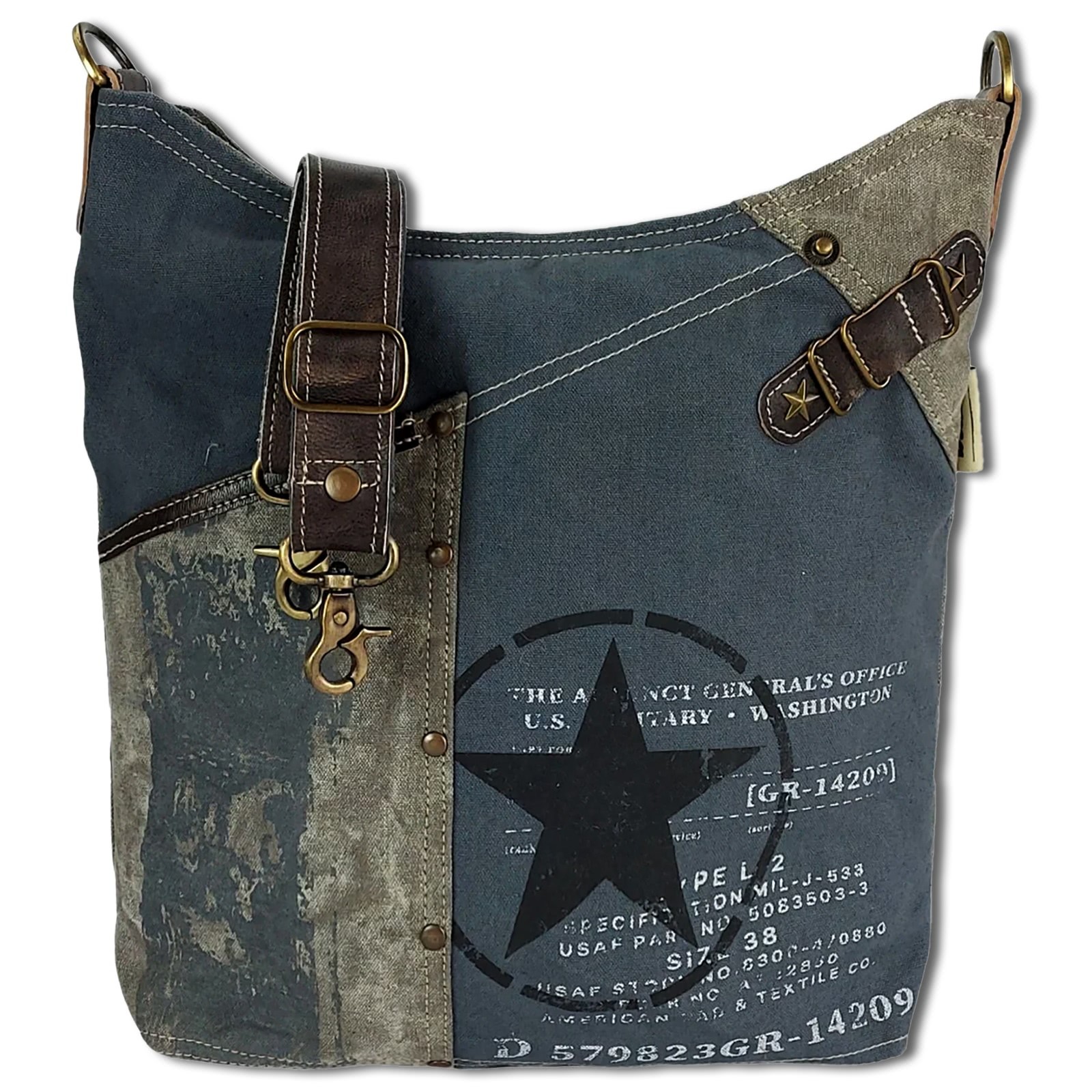 Sunsa Canvas Leder dunkelblau OTA211B