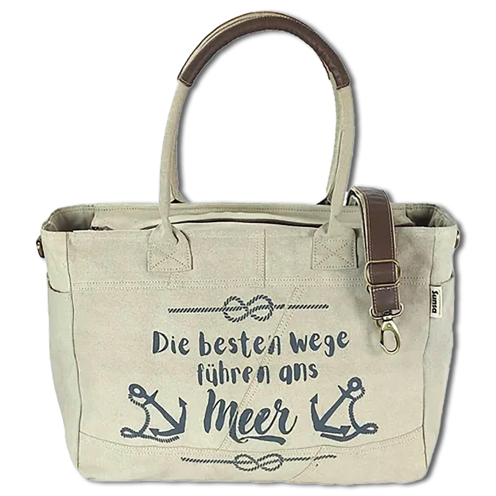 Sunsa Shopper Canvas Leder beige OTA502C