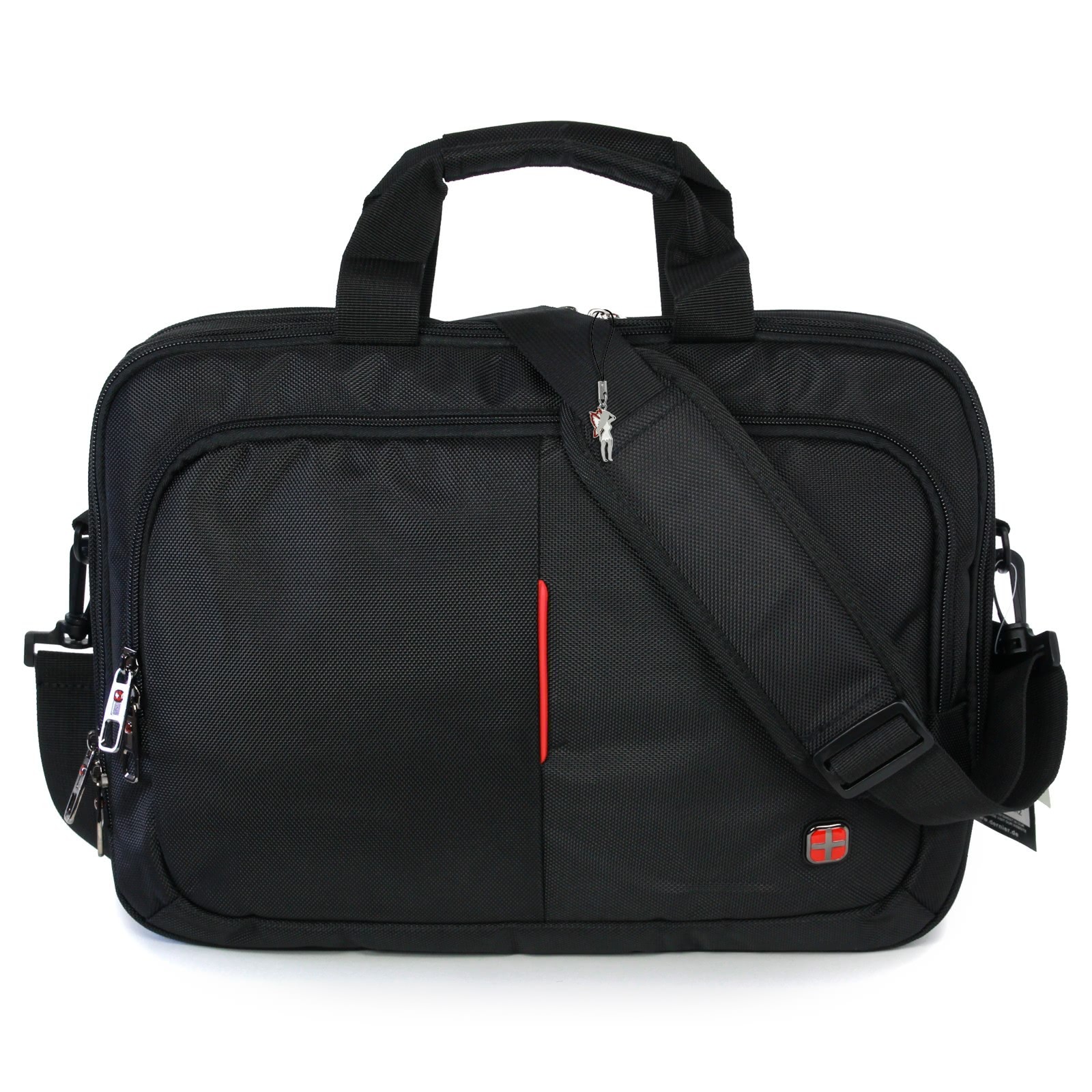 New Bags Notebooktasche Polyester schwarz Schultertasche Tabletfach OTD217S