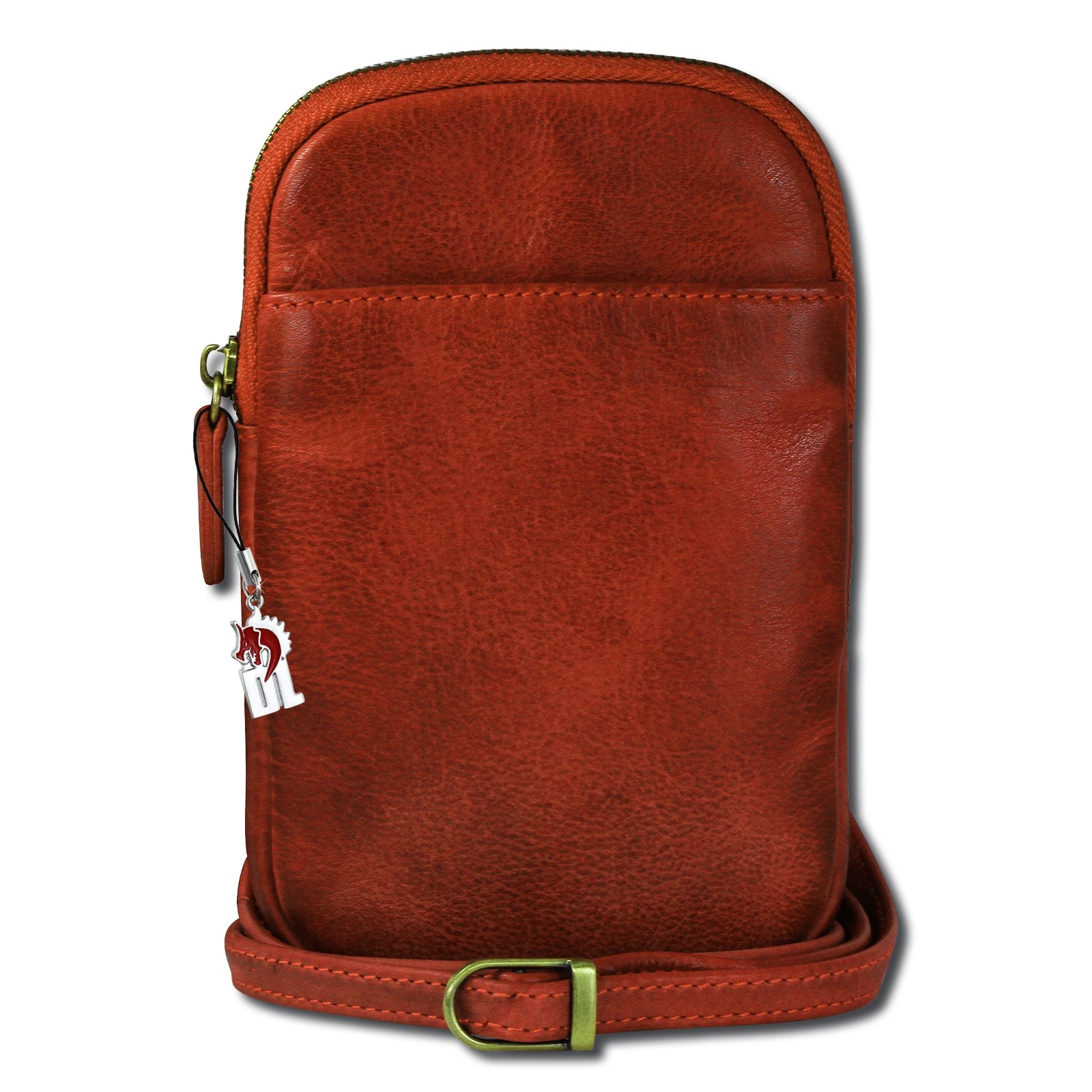 Drachenleder Handytasche Mini-Handtasche Leder cognac Schultertasche OTD310O