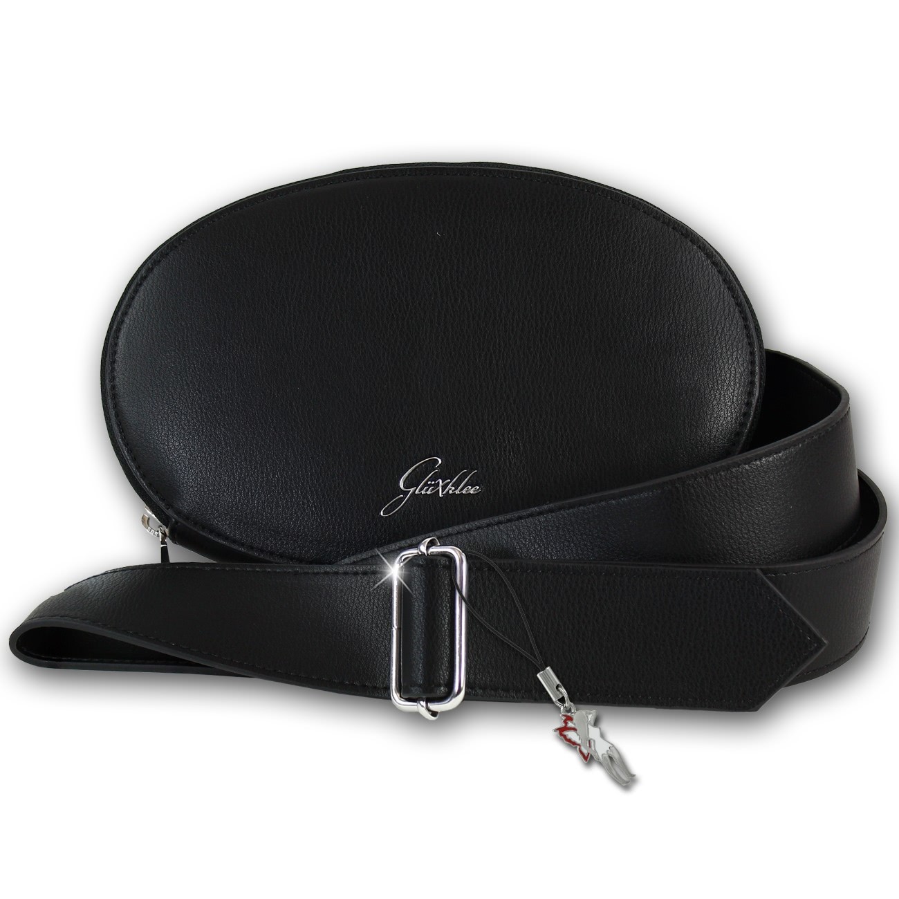 Glüxklee 2in1 Gürteltasche und Umhängetasche schwarz Belt Bag oval OTD5020S