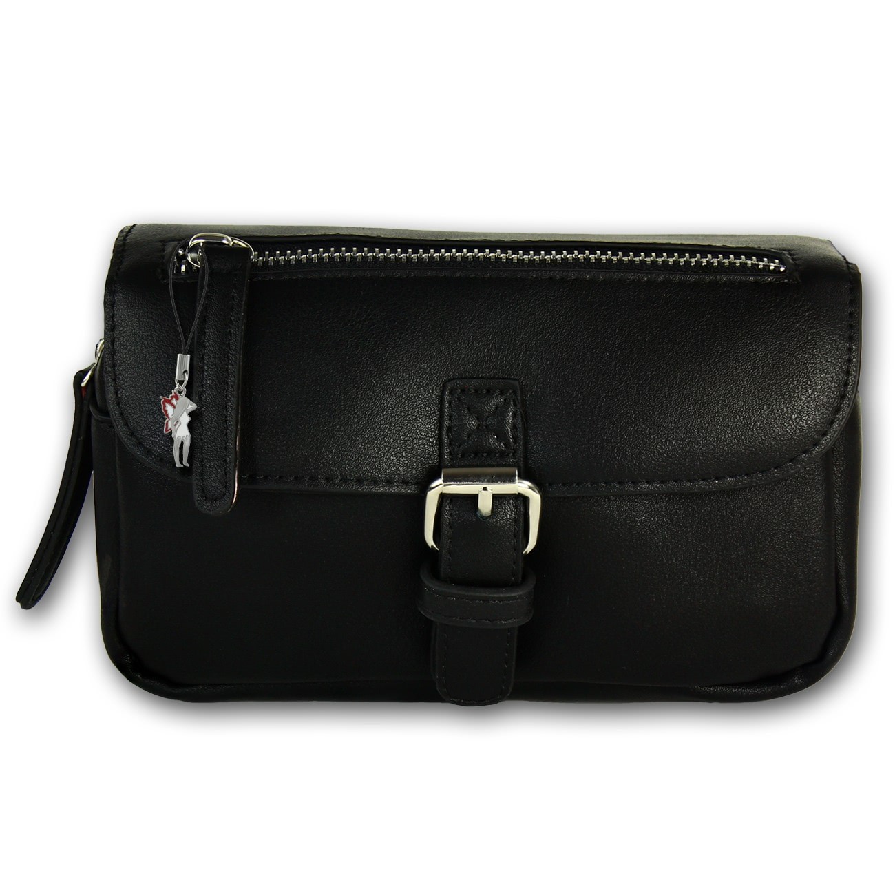 New Bags Damen Gürteltasche eckige Form Stauraum Bauchtasche schwarz OTD5024S