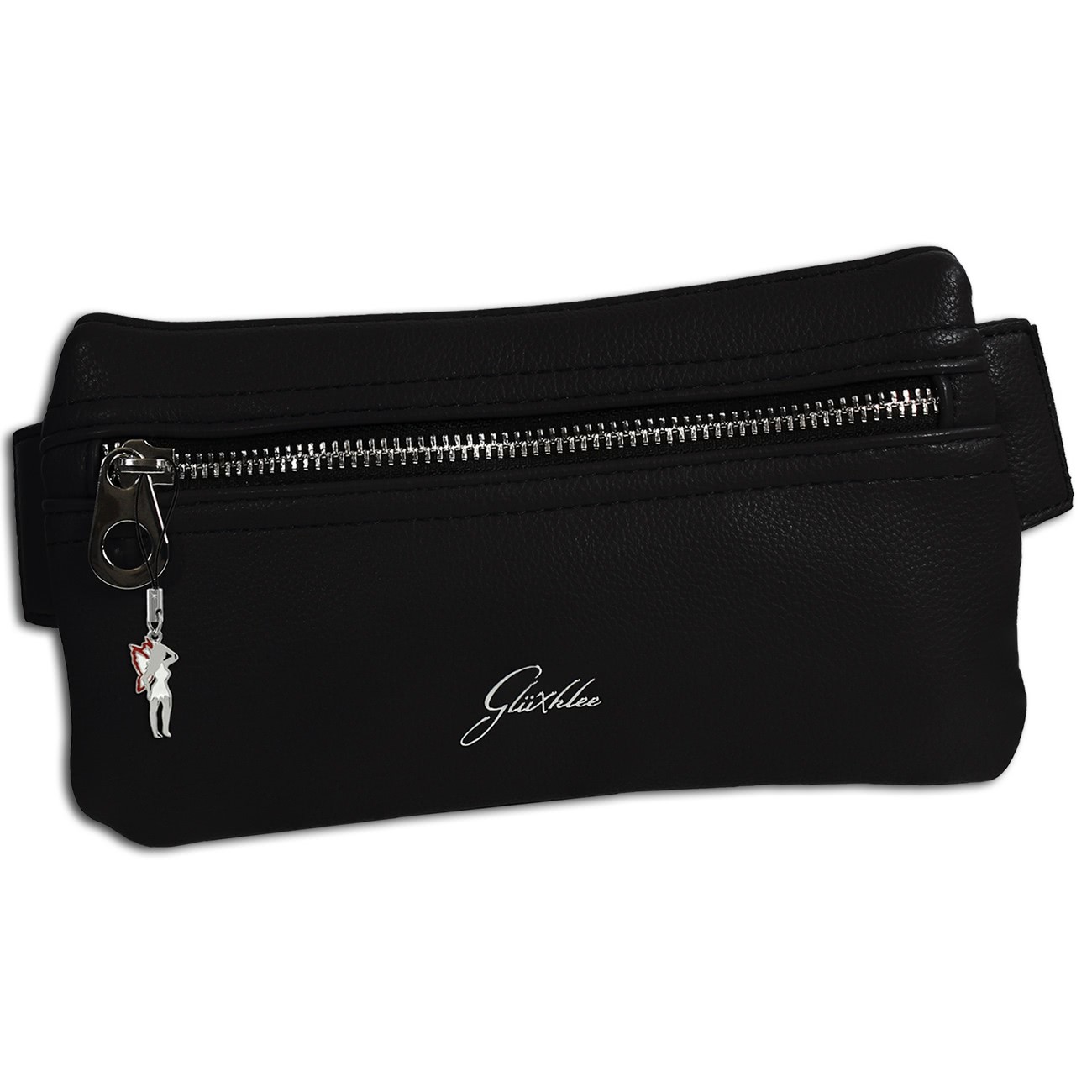 Glüxklee Gürteltasche Bauchtasche schwarz Kunstleder Damen Waist Bag OTD5028S