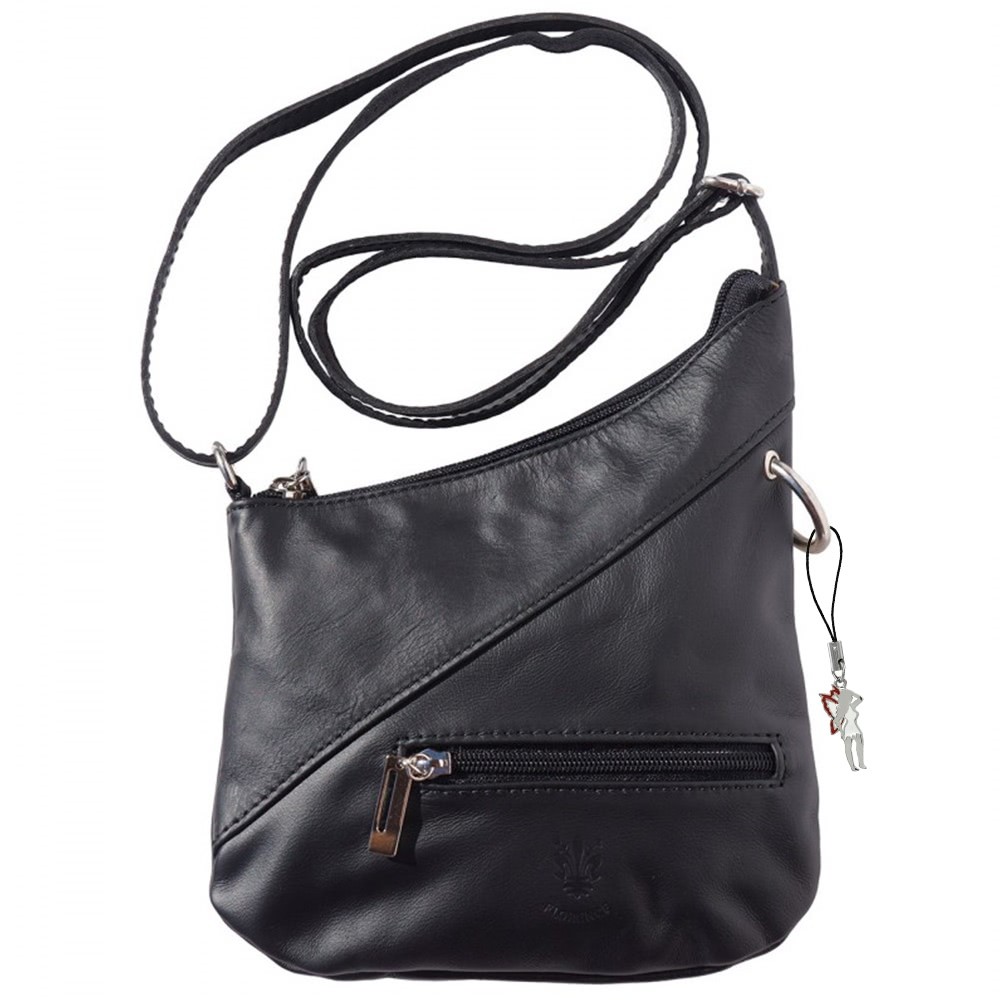 Florence Mini Umhängetasche Damen Handtasche echtes Leder schwarz OTF100S