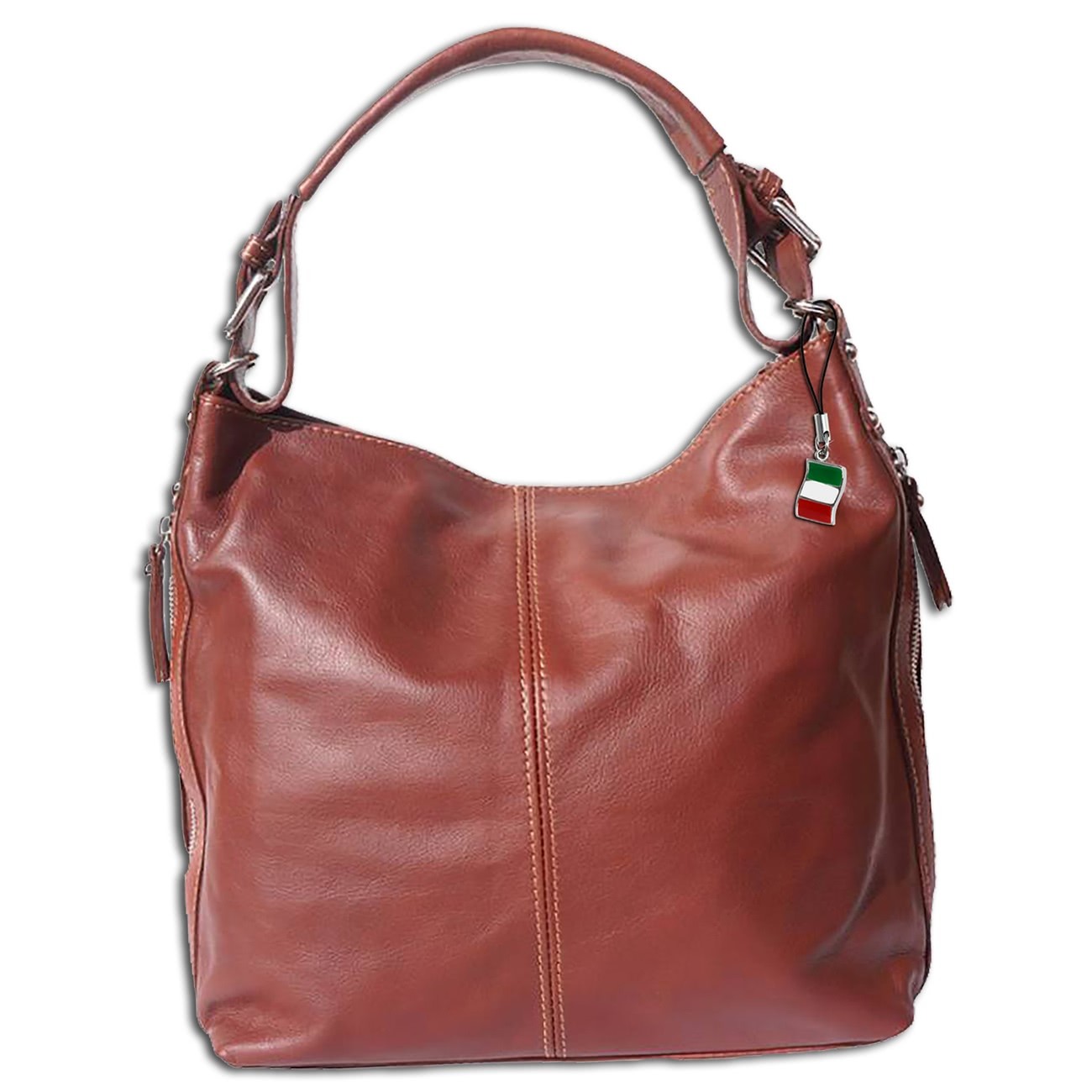 Florence Beuteltasche Echtleder braun Damen Hobo Bag Tasche OTF101N