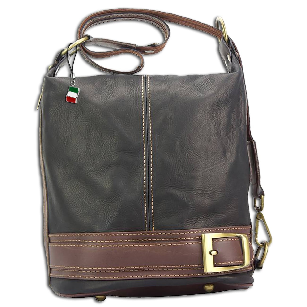 Florence ,Rucksack wandelbar Damen Tasche Leder schwarz OTF104F
