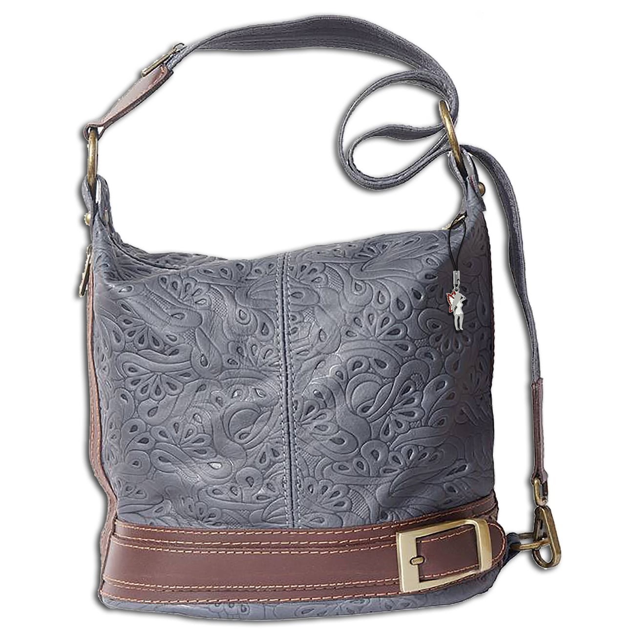 Florence ,Rucksack wandelbar Damen Handtasche Leder grau OTF104K