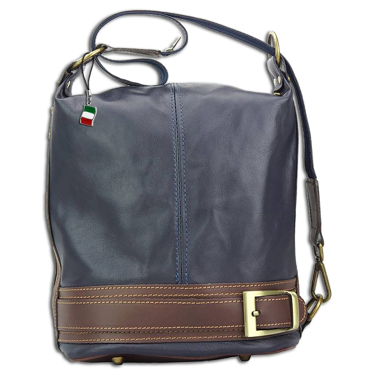 Florence ,Rucksack wandelbar Damen Handtasche Leder blau OTF104M
