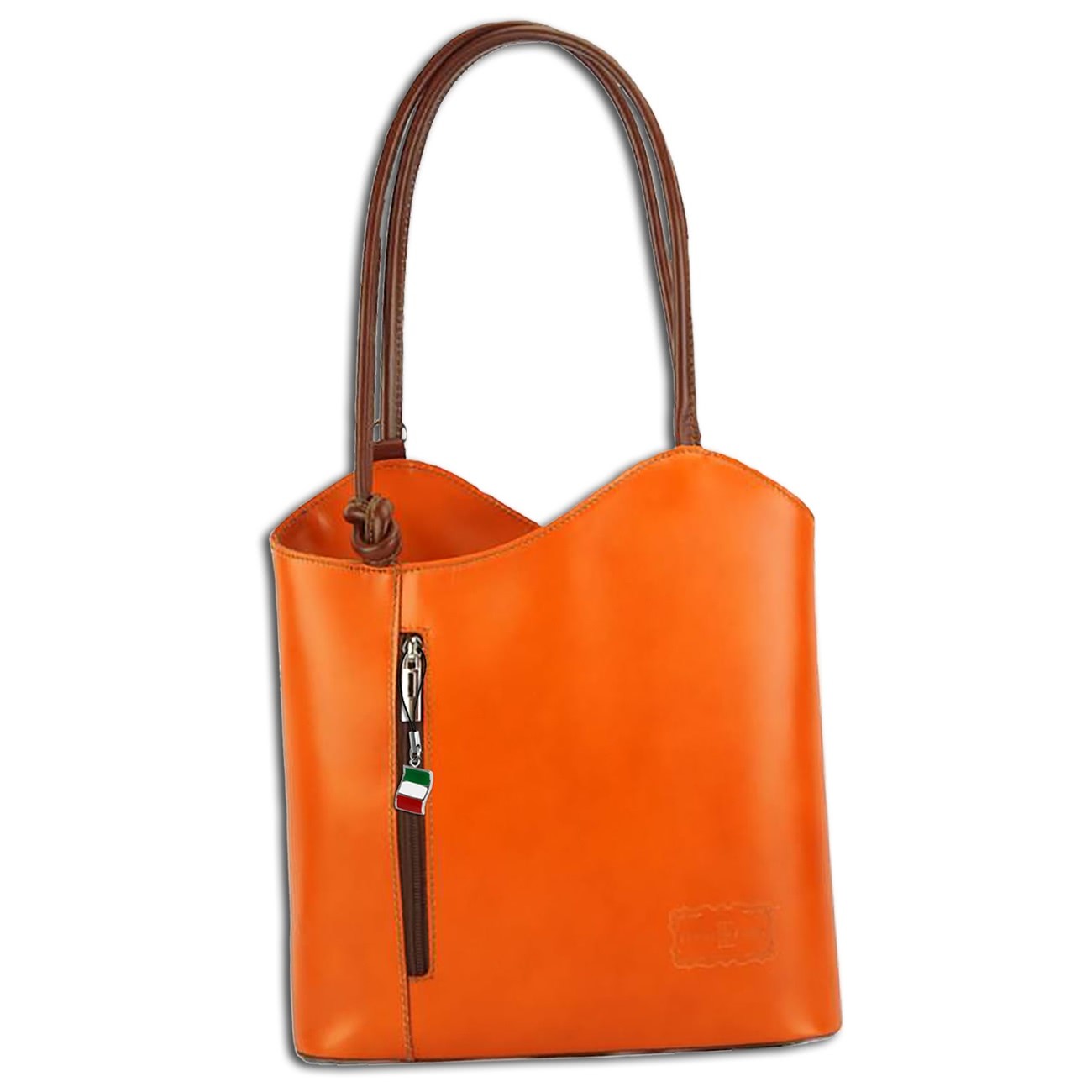 Florence 2in1 ,Rucksack Rindsleder wandelbar orange braun OTF106O