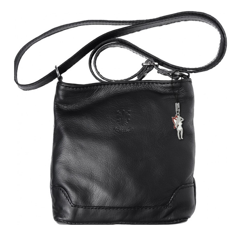 Florence Umhängetasche, Abendtasche Echtleder schwarz Damen Handtasche OTF108S