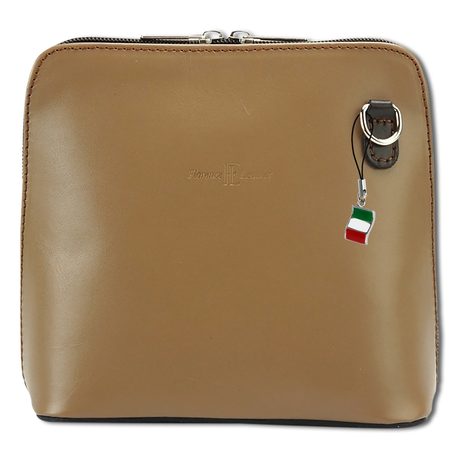Florence Mini Damen Handtasche echtes Leder taupe braun OTF109C