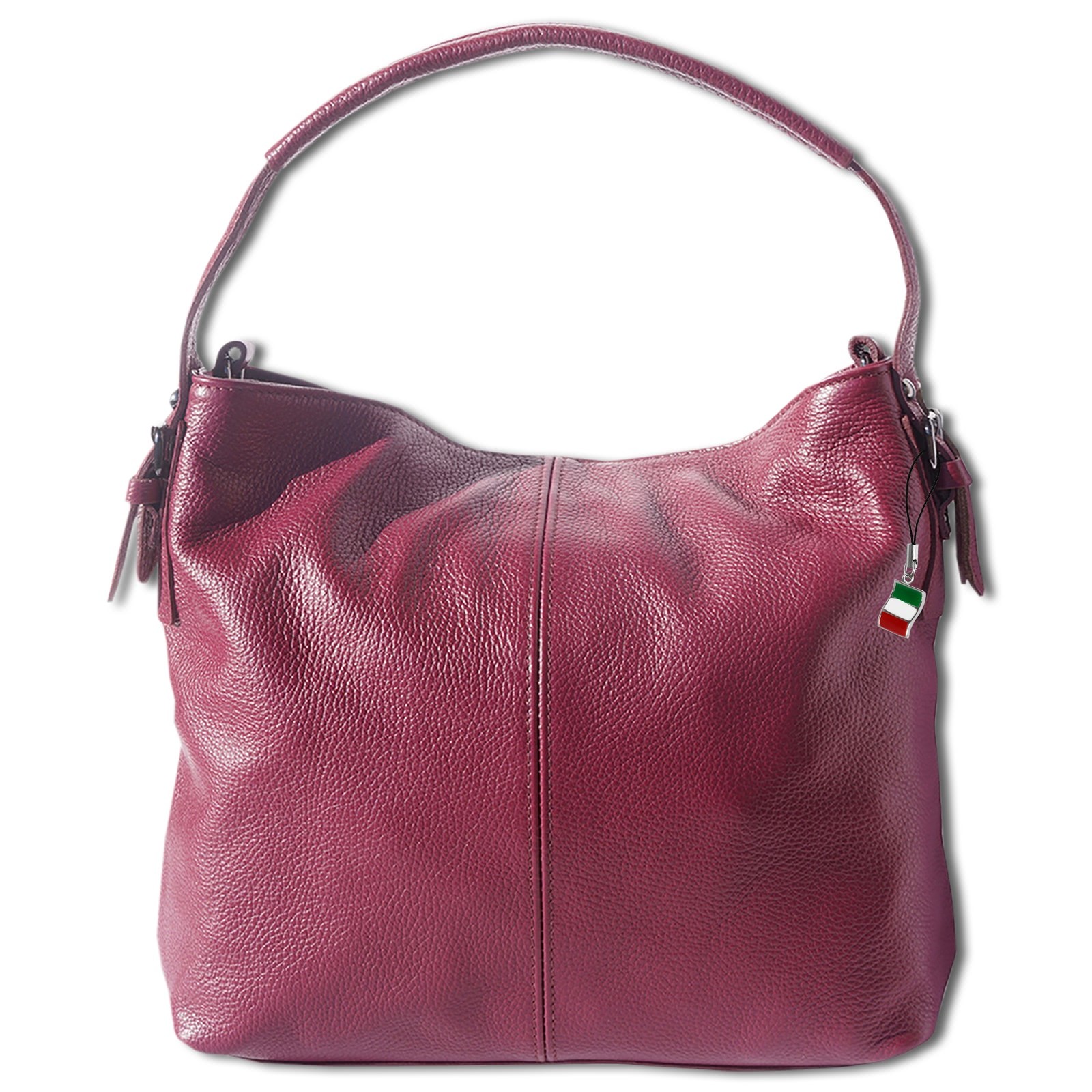 Florence legere Echtleder Hobo Bag Damen bordeaux rot OTF110R
