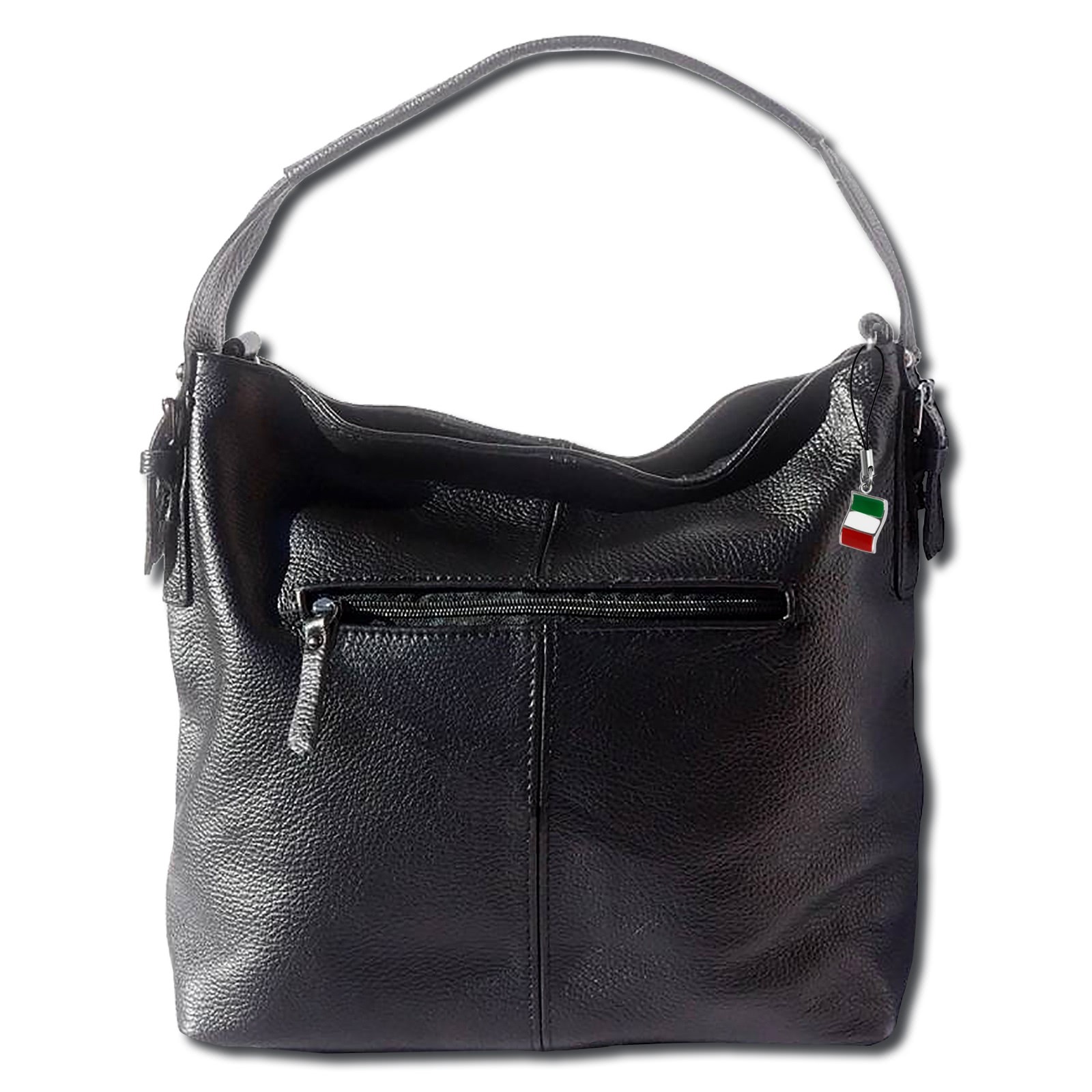 Florence legere Echtleder Hobo Bag Damen schwarz Schultertasche OTF110S