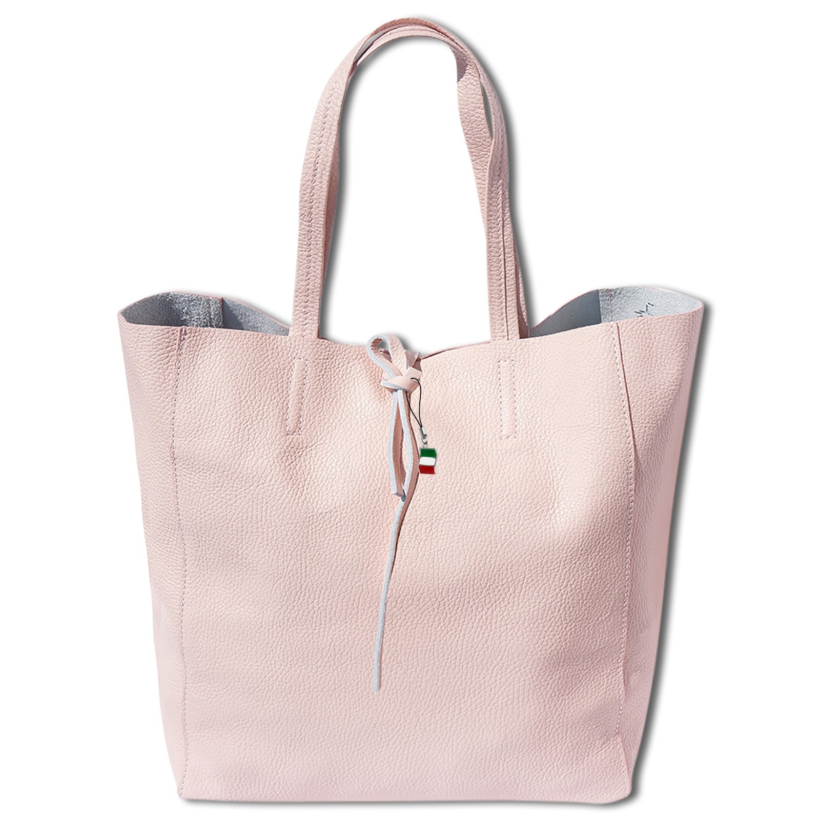 Florence ital. Shopper Echtleder Damen Schultertasche Business rosa OTF112A