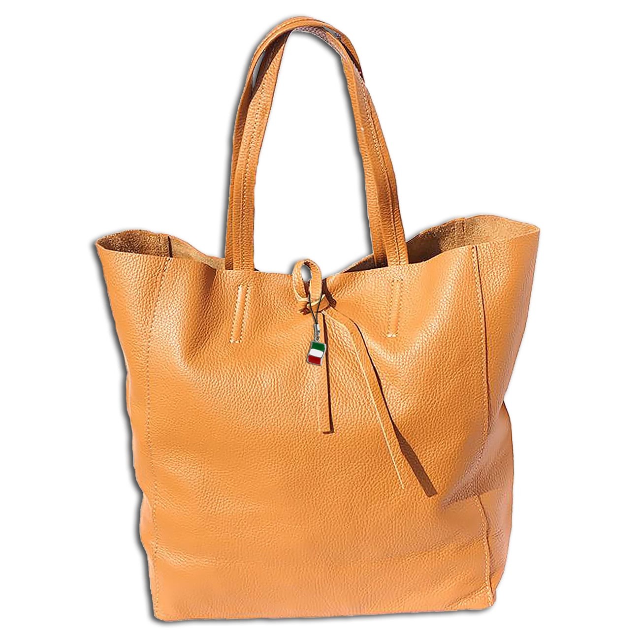 Florence ital. Shopper Echtleder Damen Schultertasche Business cognac OTF112N