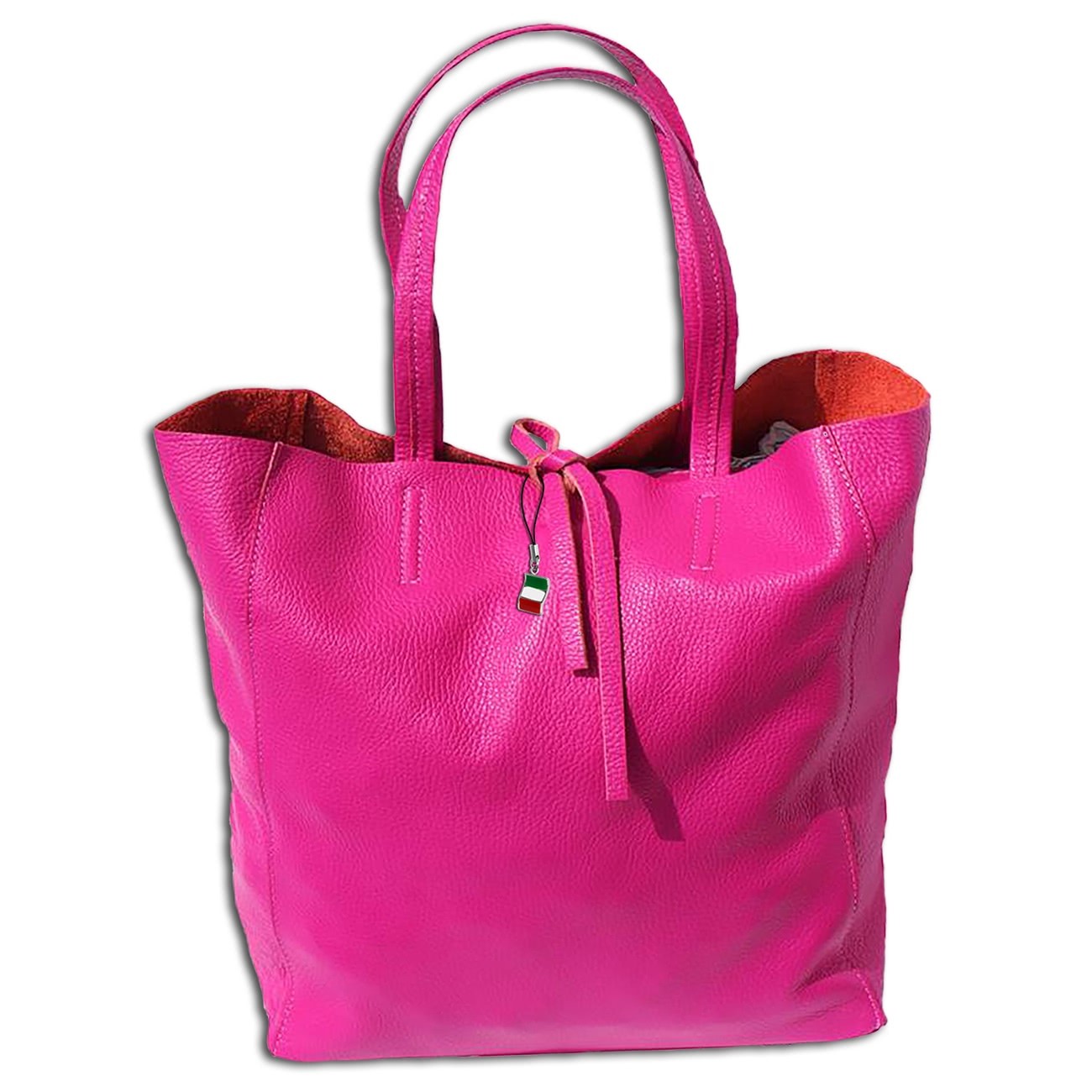 Florence ital. Shopper Echtleder Damen Schultertasche Business pink OTF112P