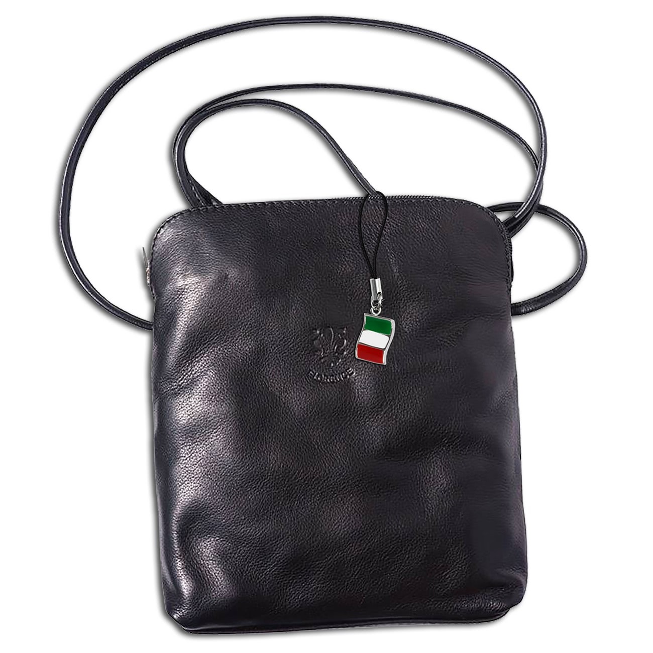 Florence Umhängetasche Schultertasche Damen echtes Leder schwarz OTF113S