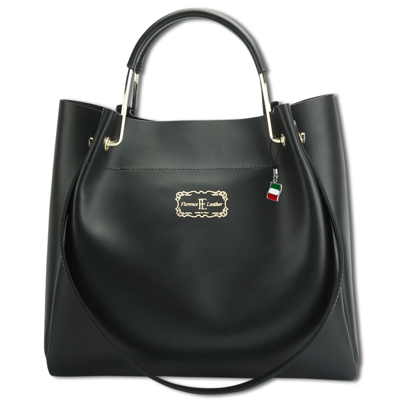 Florence edle Businesstasche Henkeltasche Leder schwarz OTF118S