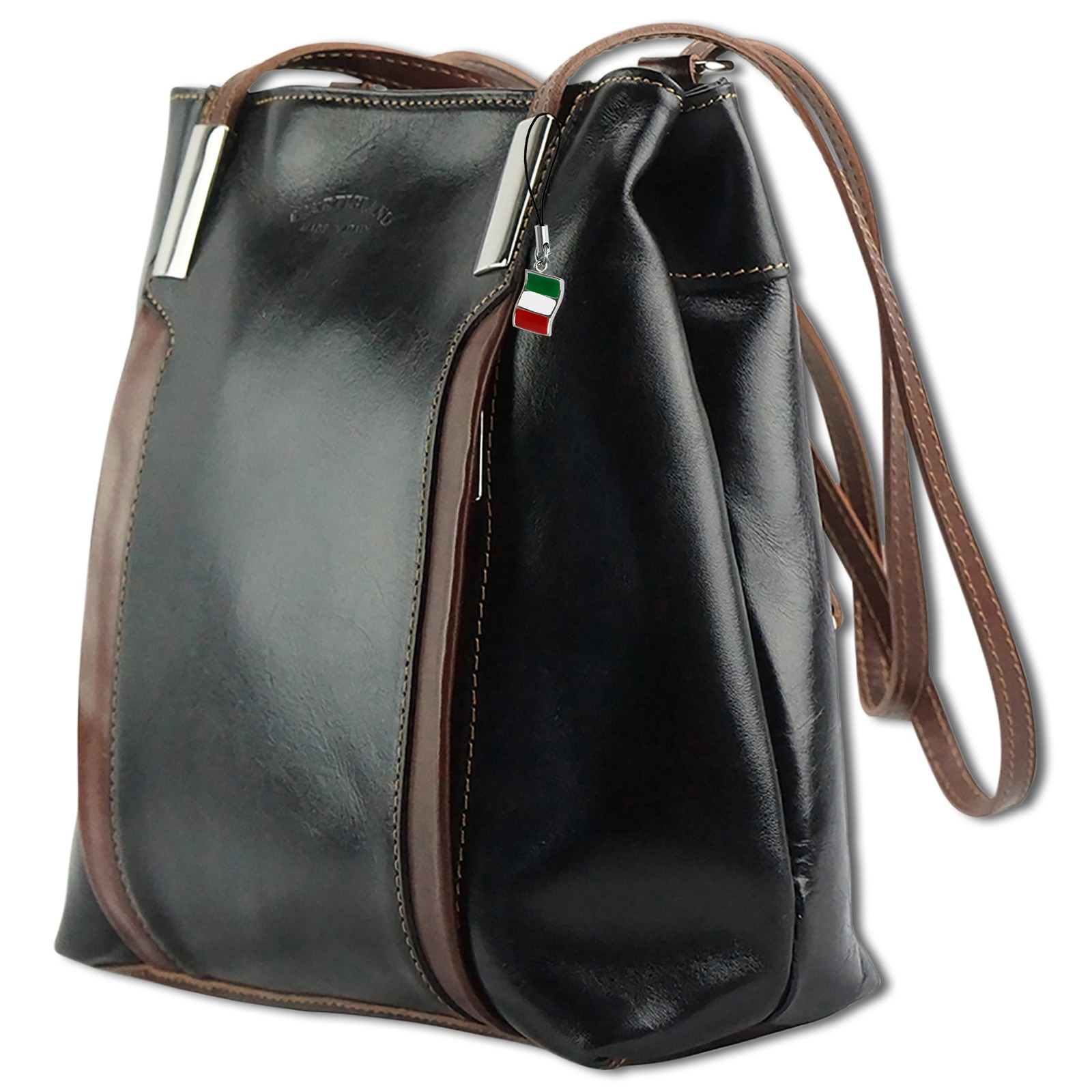 Florence 2in1 Rucksack Rindsleder wandelbar schwarz braun OTF120F
