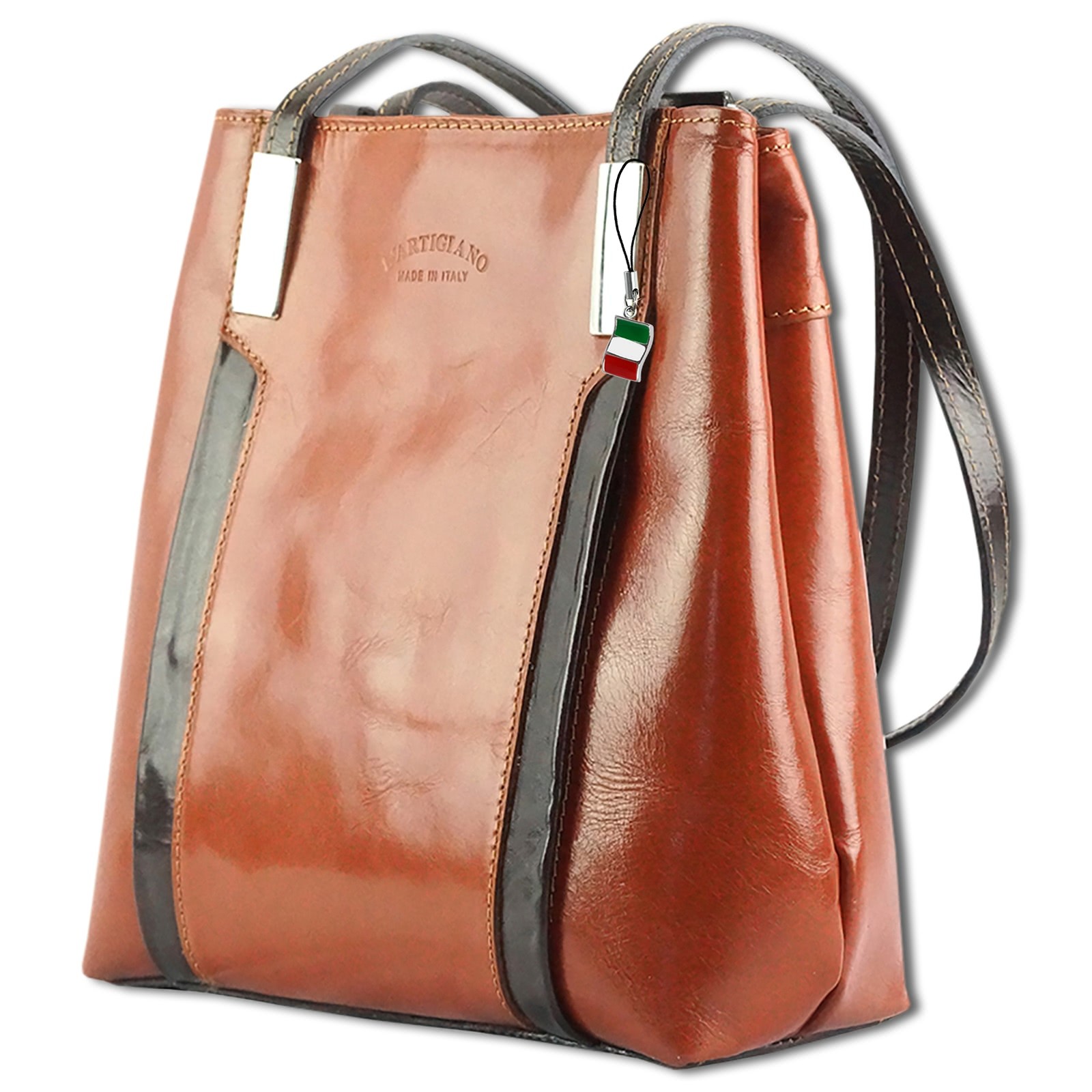 Florence 2in1 Rucksack Rindsleder wandelbar cognac OTF120O