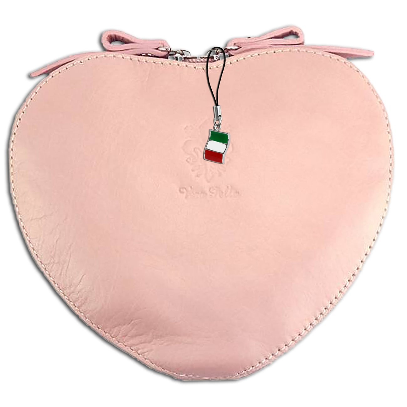 Florence herzförmige Damen Schultertasche echtes Leder Handtasche rosa OTF121A