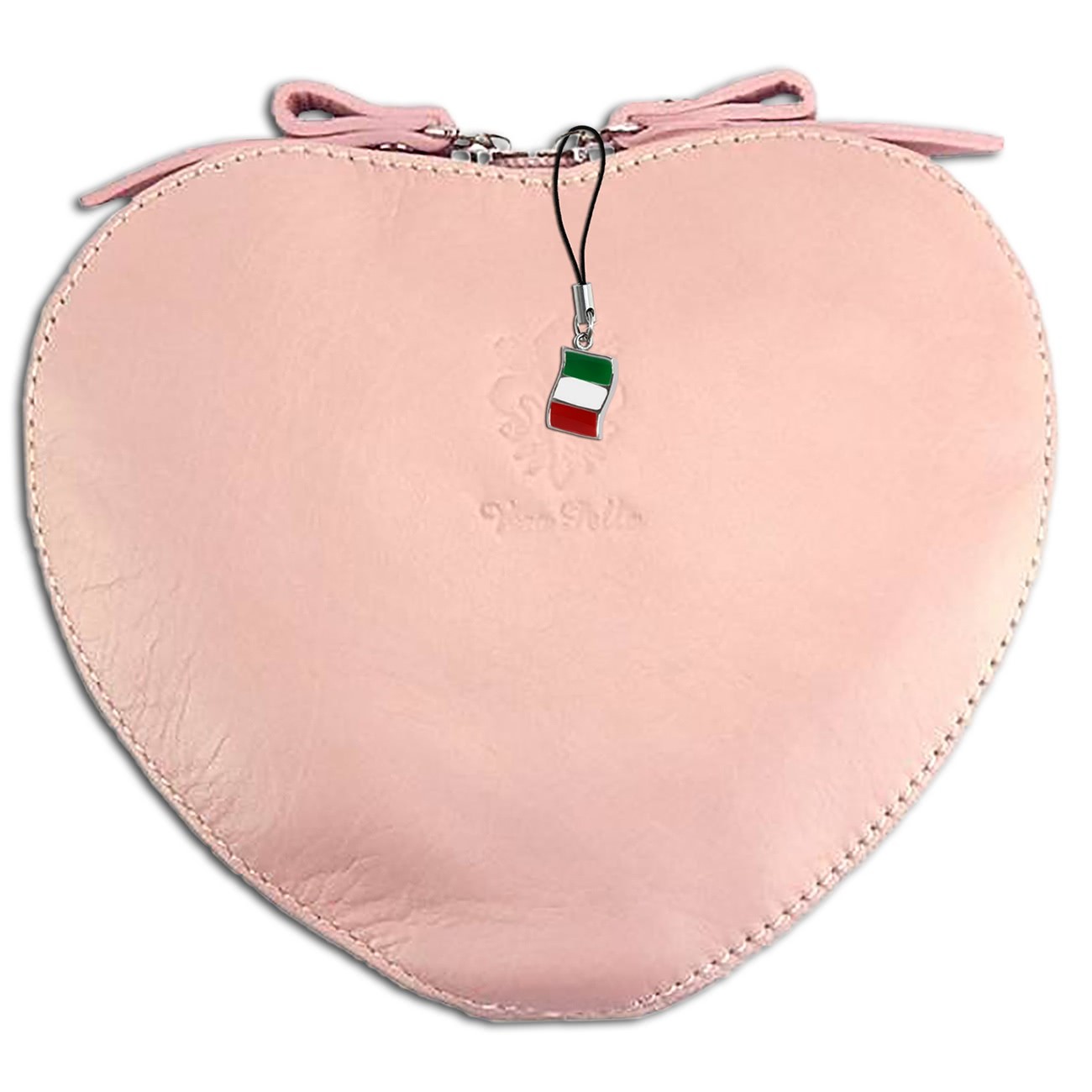 Florence herzförmige Damen echtes Leder Handtasche rosa OTF121A