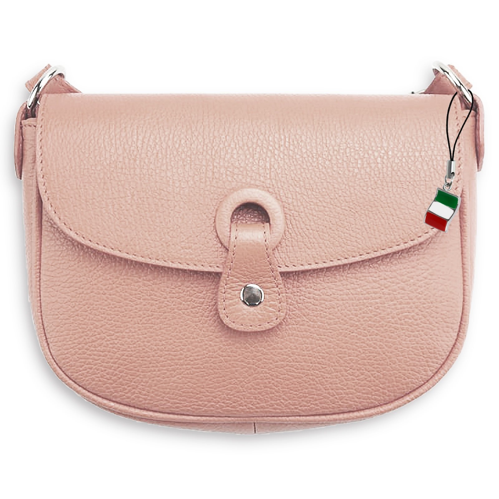 Florence Umhängetasche Damen Handtasche Satteltasche Echtleder rosa OTF122A