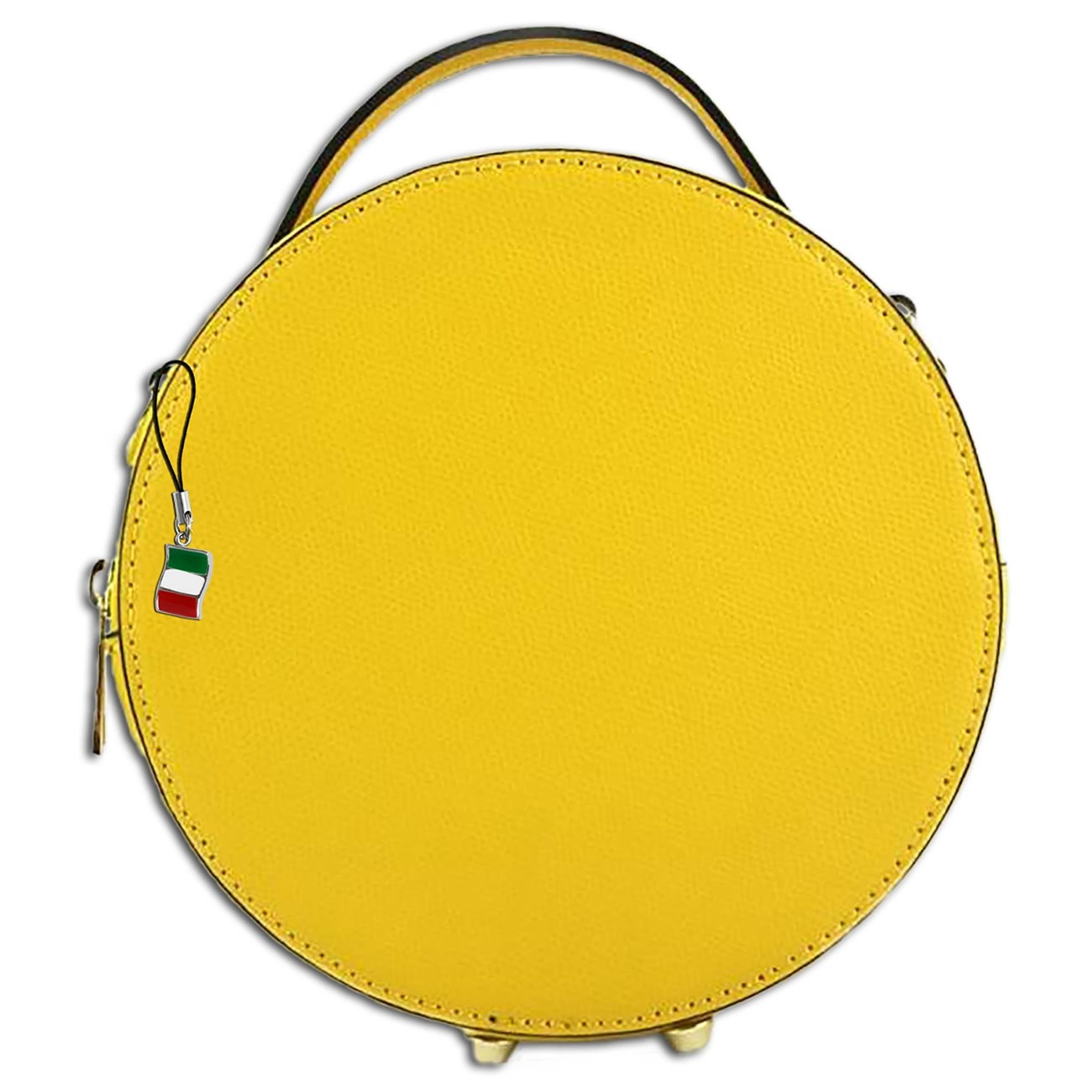 Florence runde Damen Schultertasche echtes Leder Handtasche gelb OTF123Y