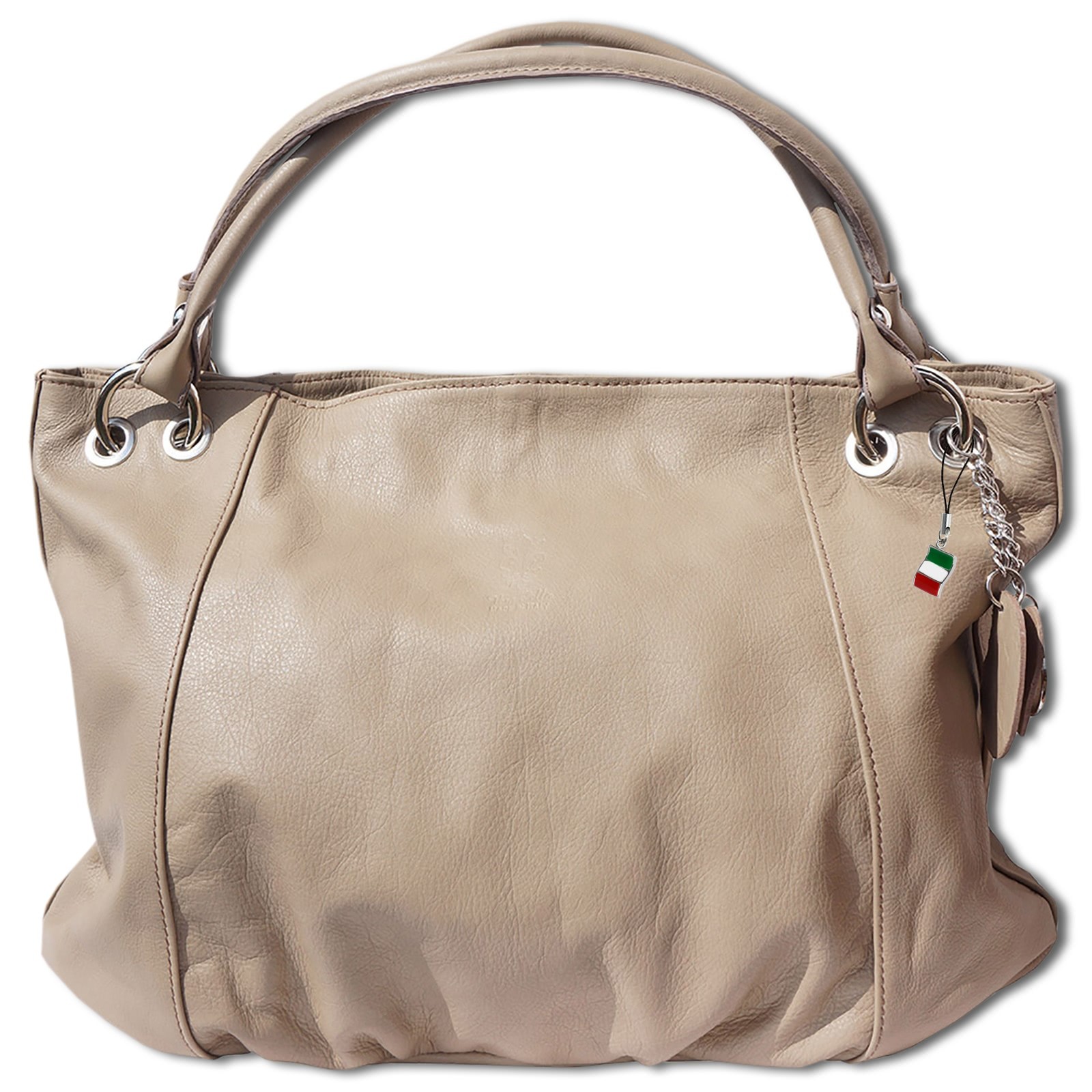 Florence Echtleder Hobo Bag Damen helltaupe Henkeltasche OTF128C