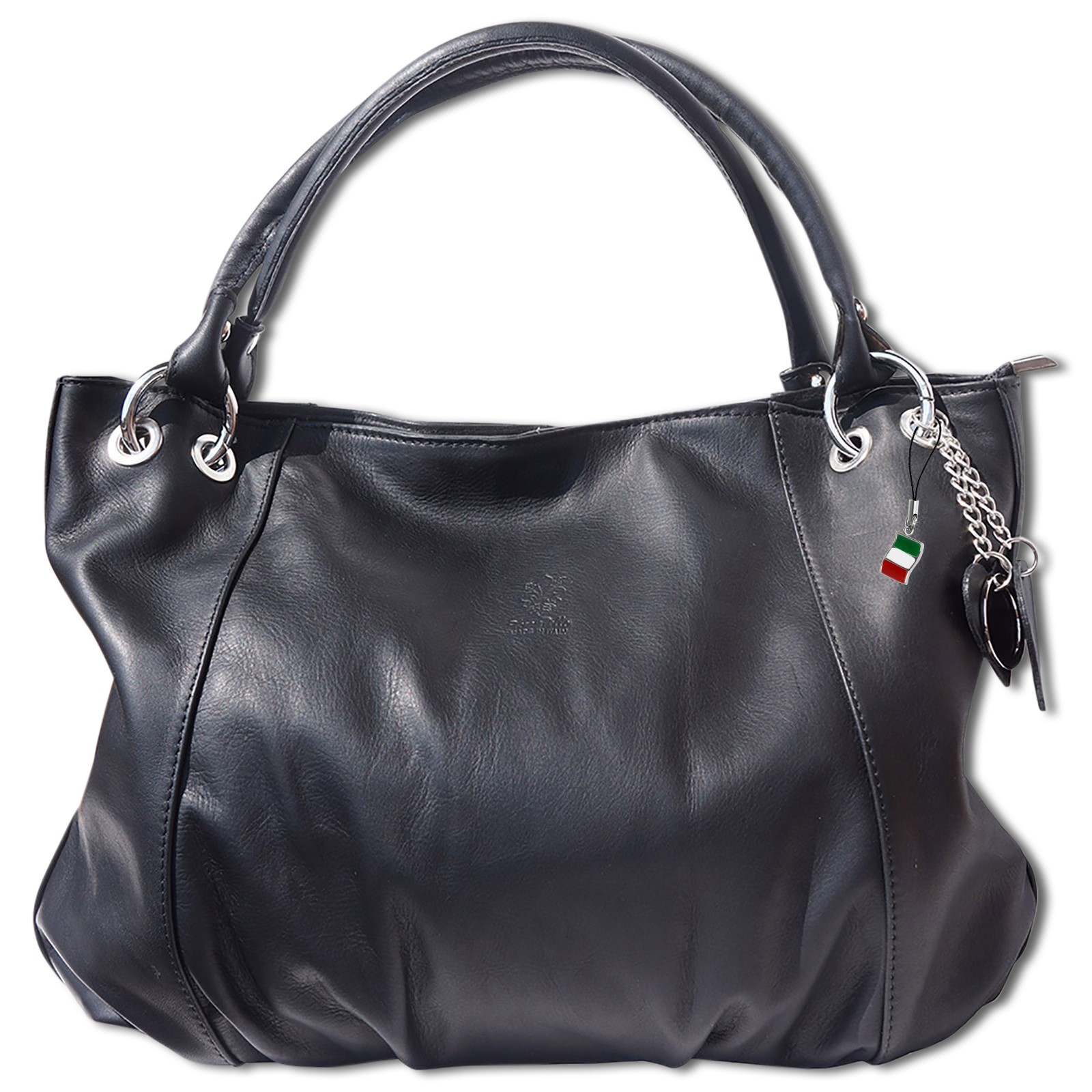 Florence Echtleder Hobo Bag Damen schwarz Henkeltasche OTF128S