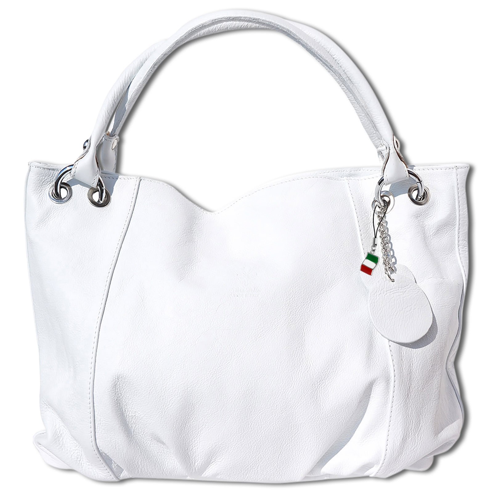 Florence Echtleder Hobo Bag Damen weiß Henkeltasche OTF128W