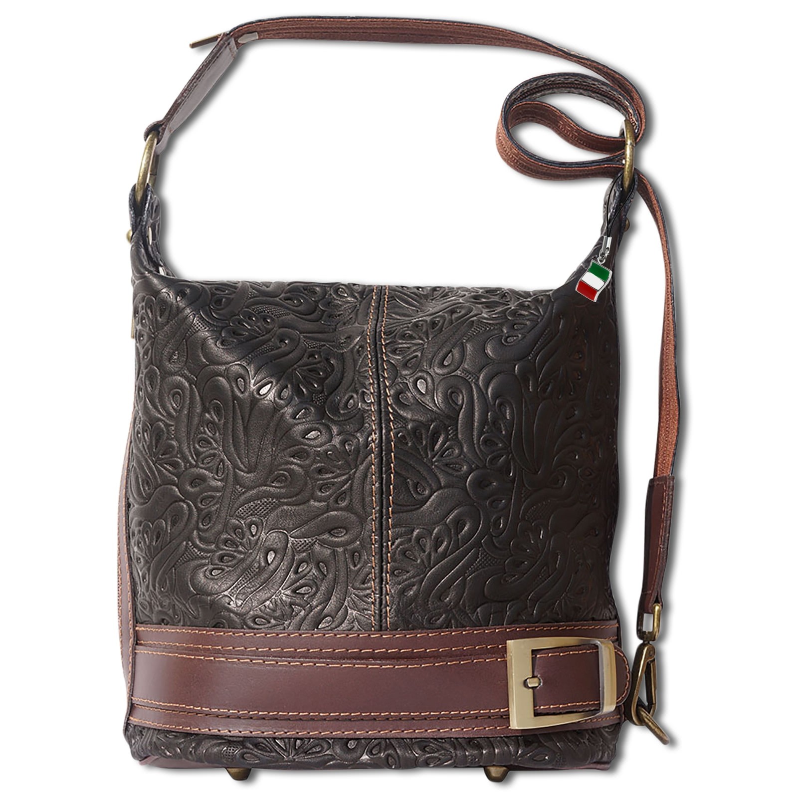Florence Tasche Rucksack wandelbar Damen Handtasche Leder schwarz OTF129F