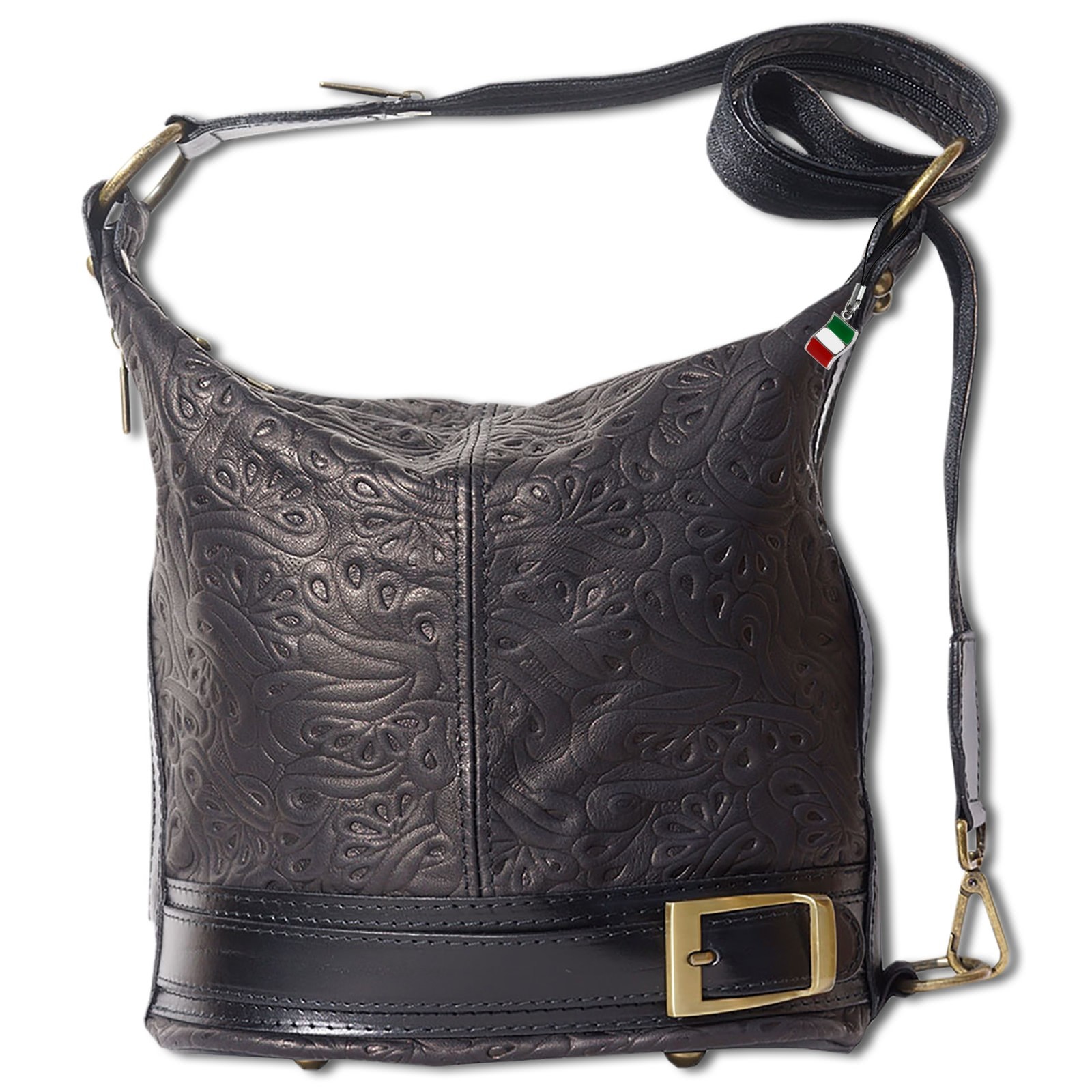 Florence Tasche Rucksack wandelbar Damen Handtasche Leder schwarz OTF129S