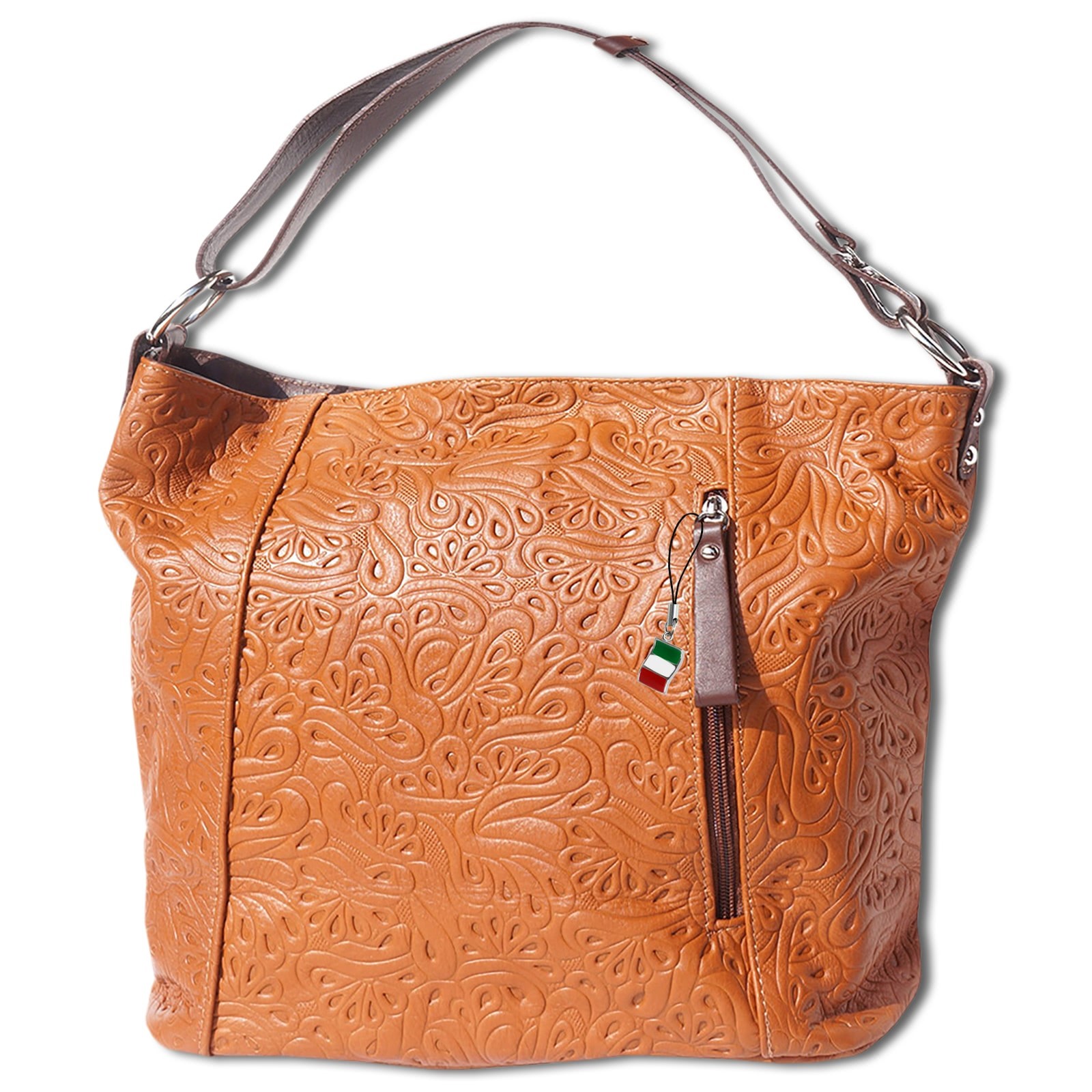 Florence Echtleder Damen tan braun Henkeltasche OTF130O