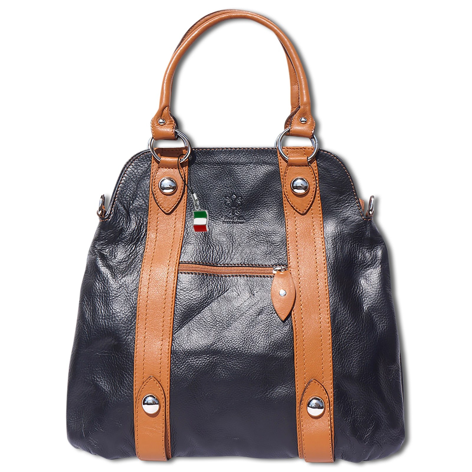 Florence Echtleder Damen schwarz hellbraun OTF132S